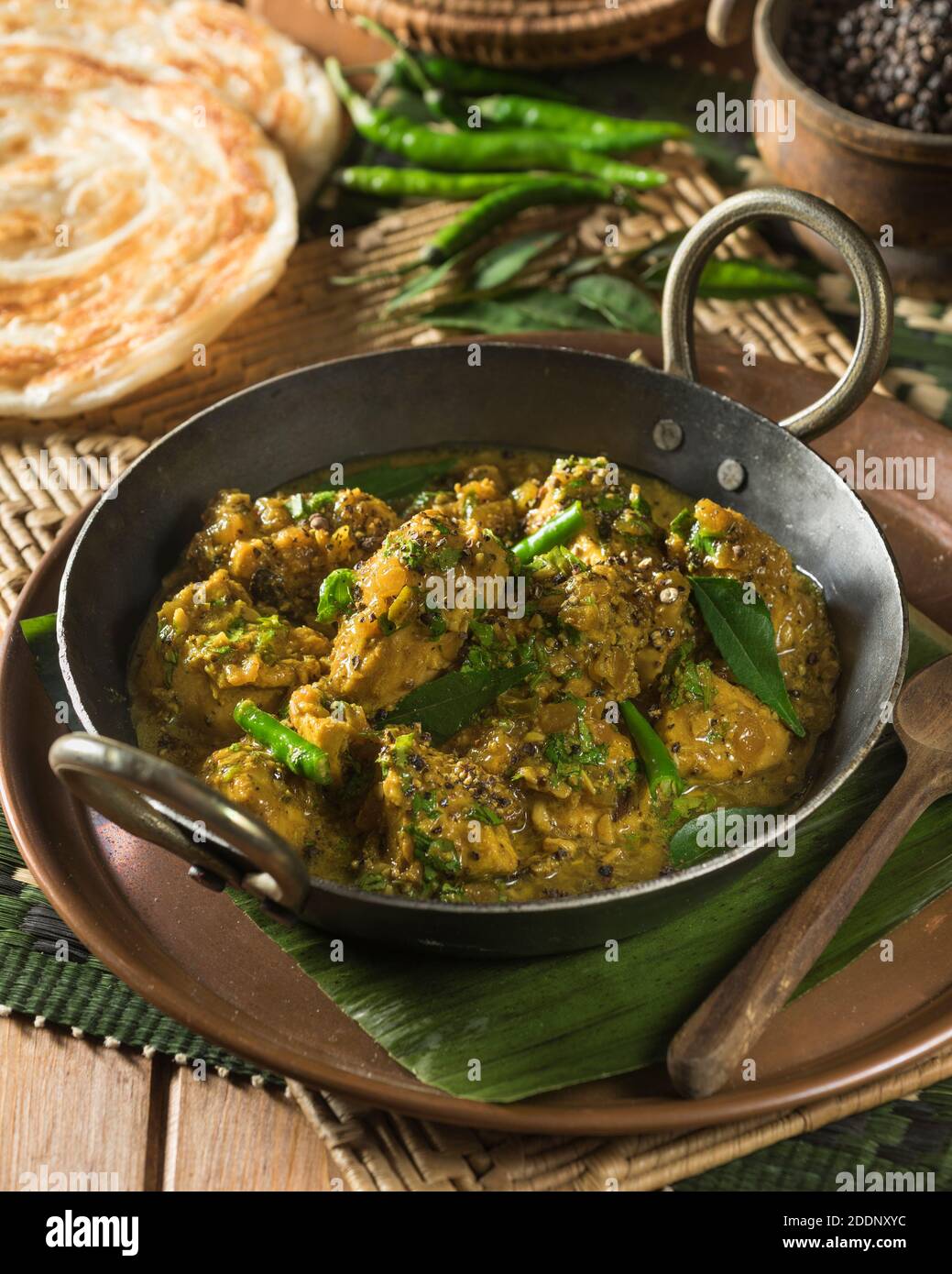 Andhra pepper chicken. South India Food Stock Photo