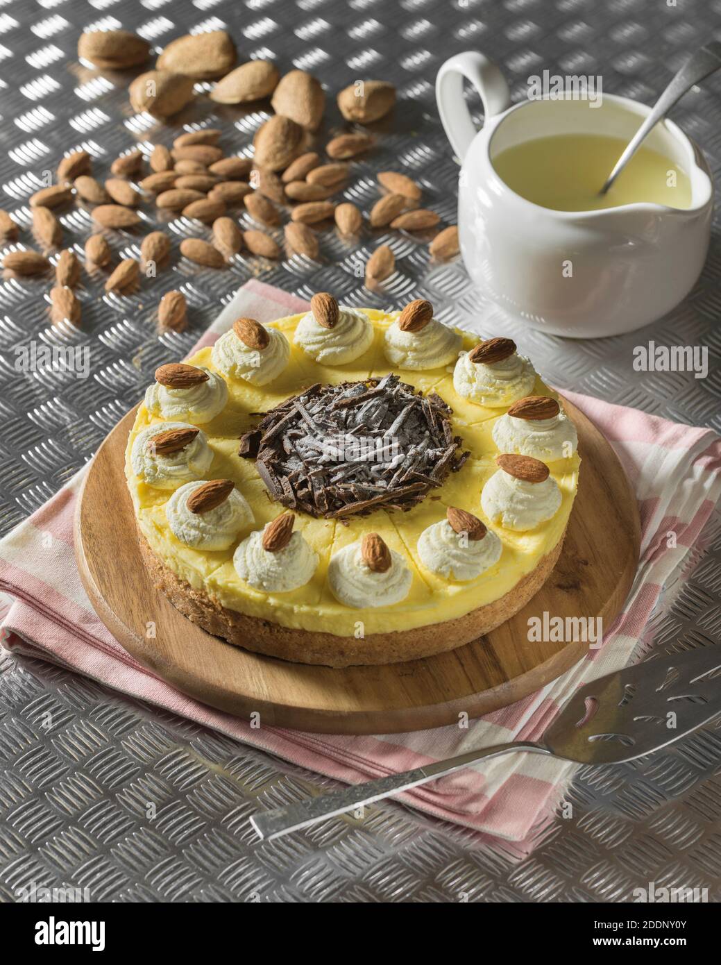 Suksessterte. Success Cake. Norwegian almond tart. Norway. Food Stock Photo