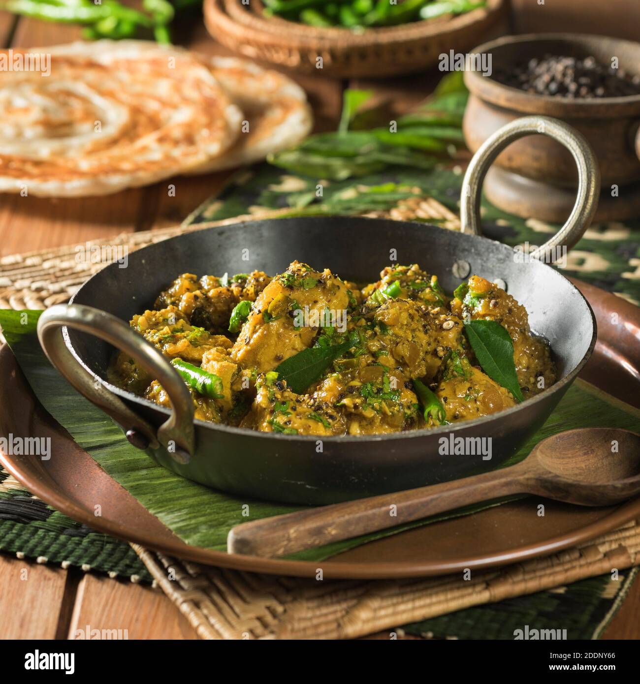 Andhra pepper chicken. South India Food Stock Photo