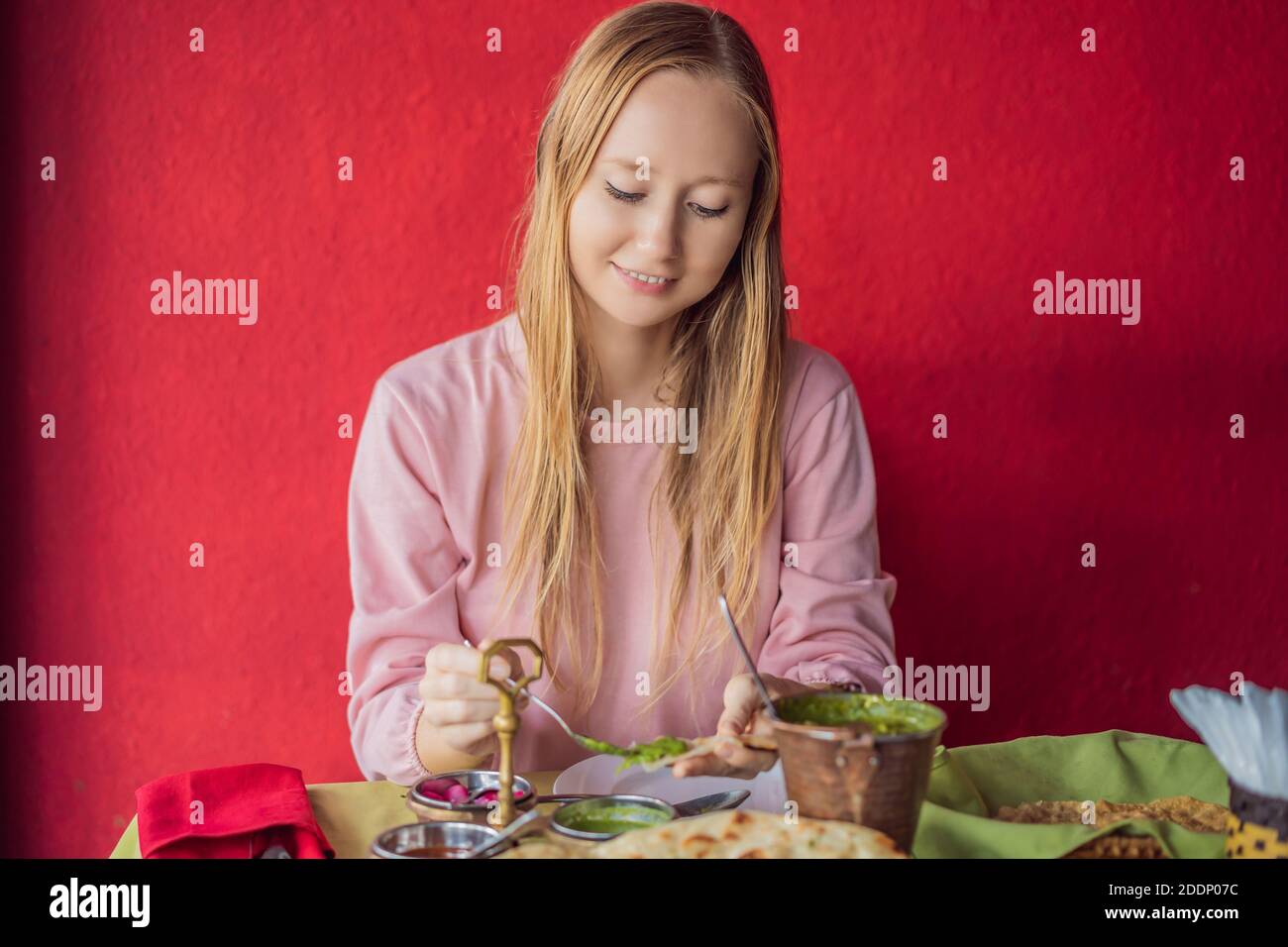 Beautiful Girl And Food And India High Resolution Stock Photography And Images Alamy