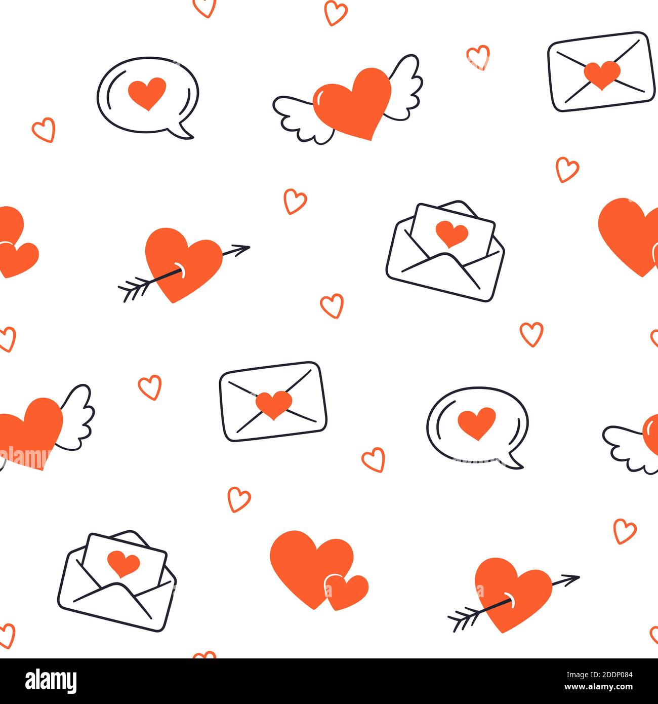 Valentines Day. Seamless pattern with hearts. Vector illustration Stock ...