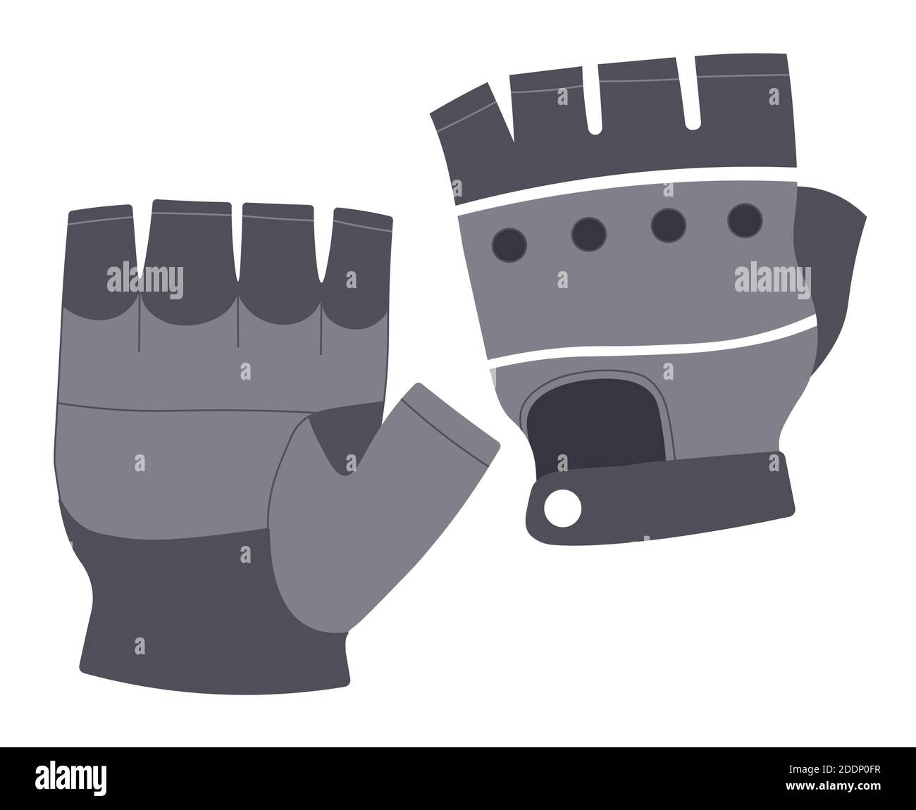 Leather gloves for bikers or cyclists, mittens Stock Vector