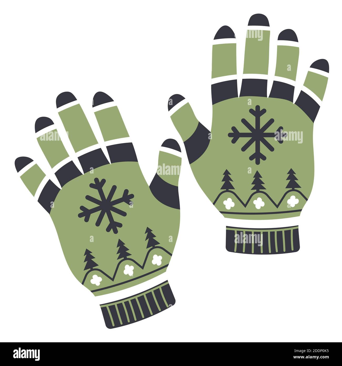 Fashionable winter gloves with snowflake vector Stock Vector