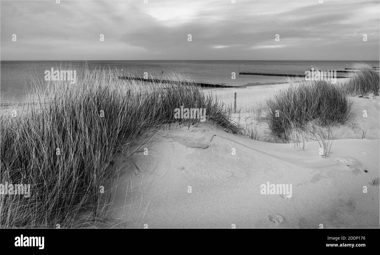 White sand dune on Black and White Stock Photos & Images - Alamy