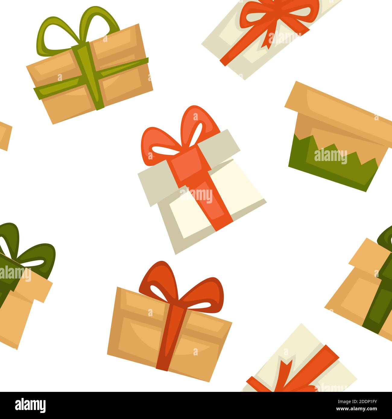 Present boxes with ribbon bows seamless pattern Stock Vector