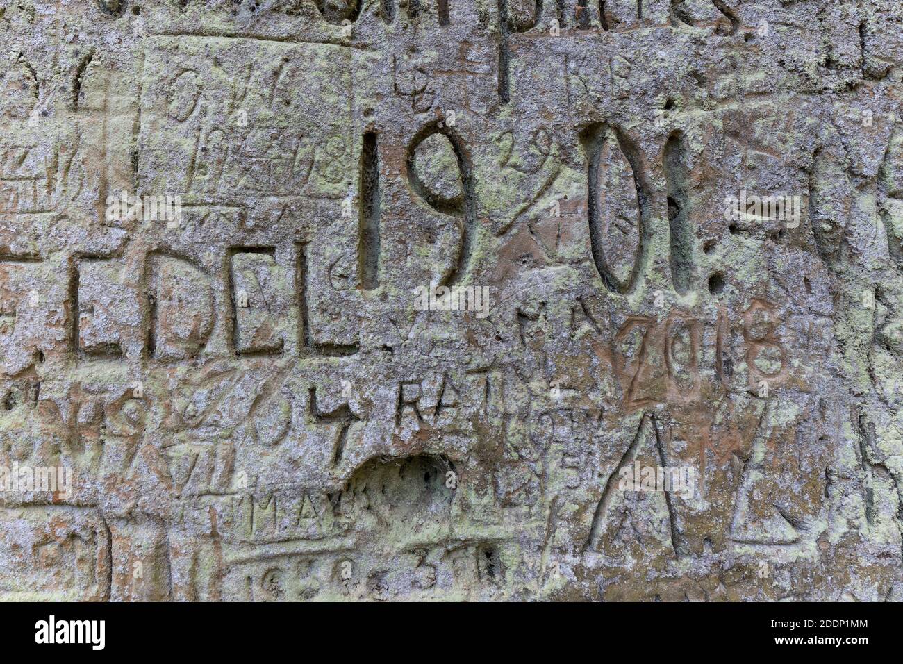 Inscriptions and drawings on the cave wall Stock Photo Alamy