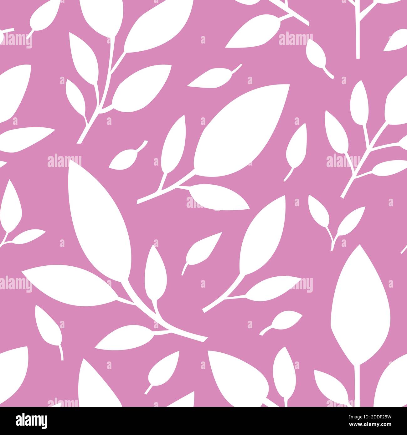 Leaves white silhouette seamless pattern vector Stock Vector