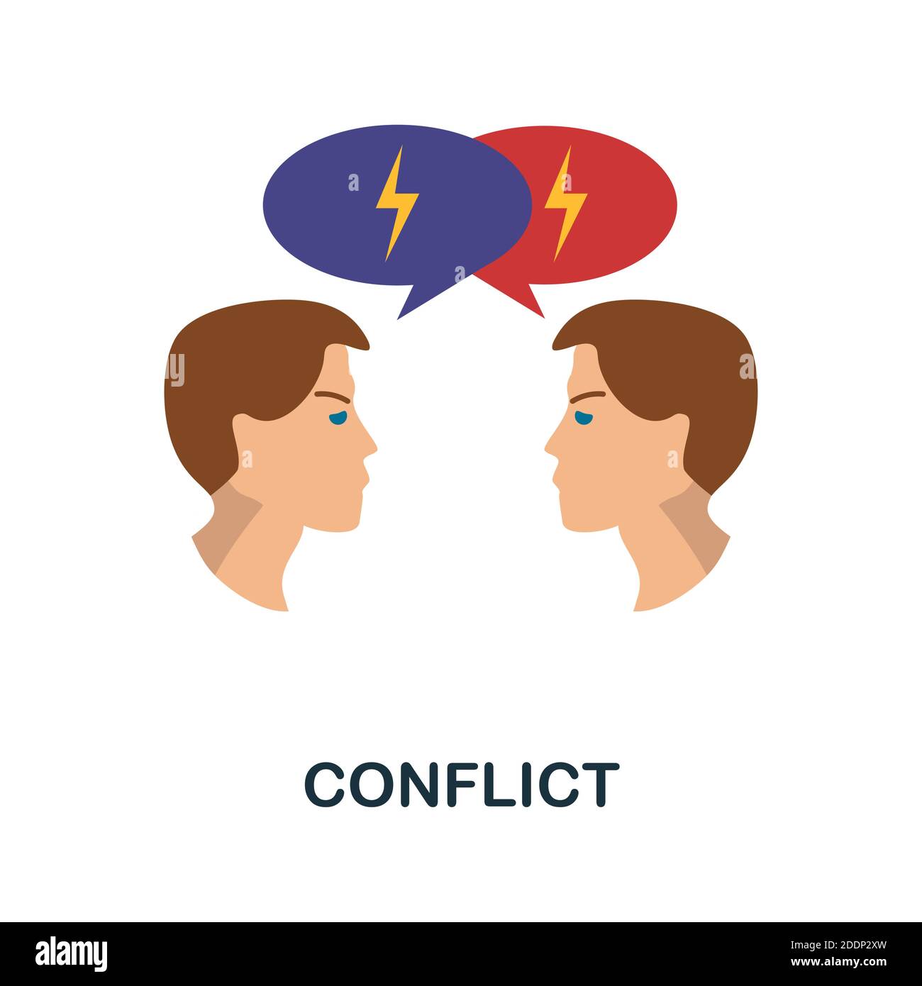 Conflict icon. Simple element from personality collection. Creative