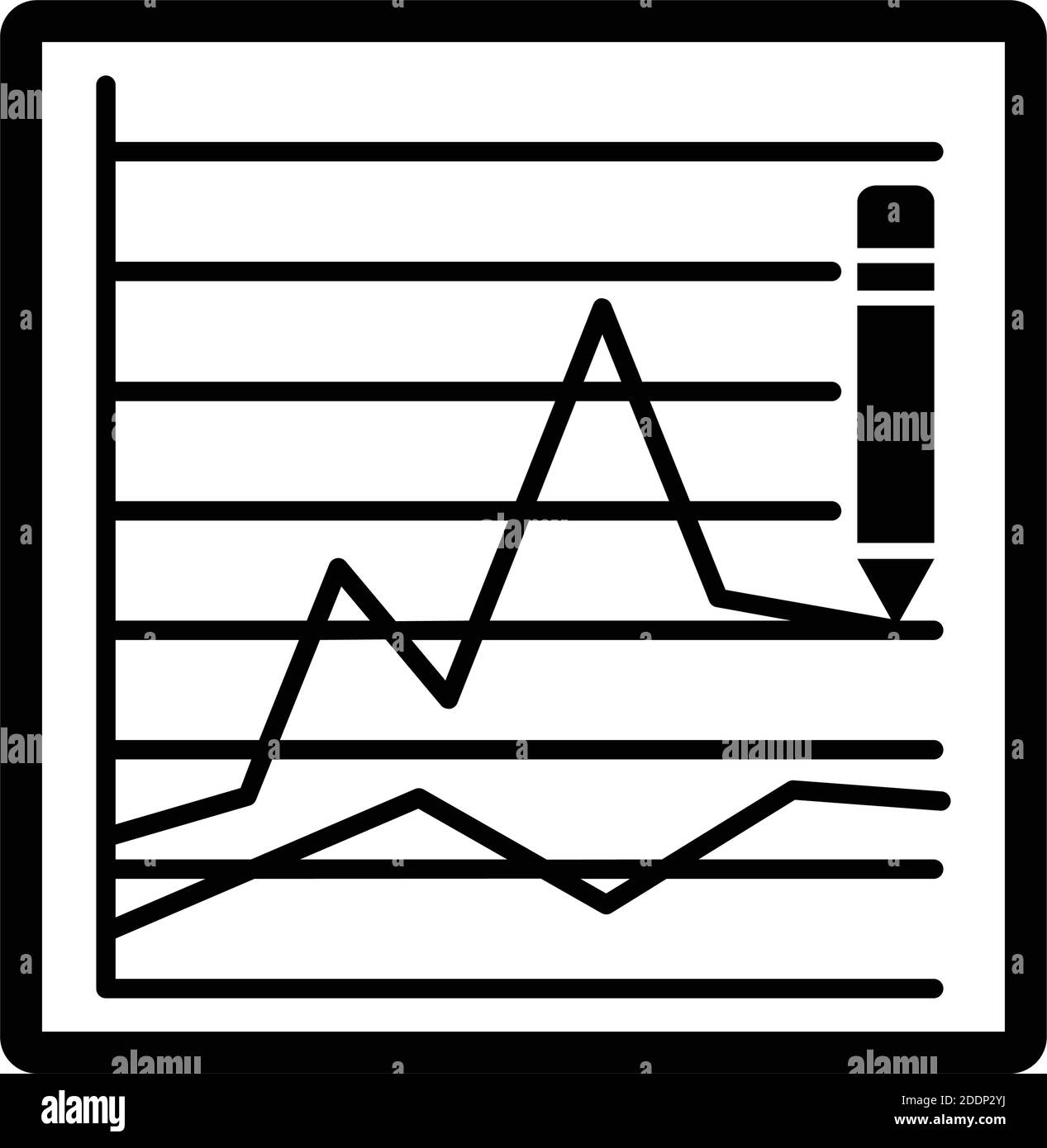 Graphing Flat vector icon that can be easily modify or edit Stock Vector