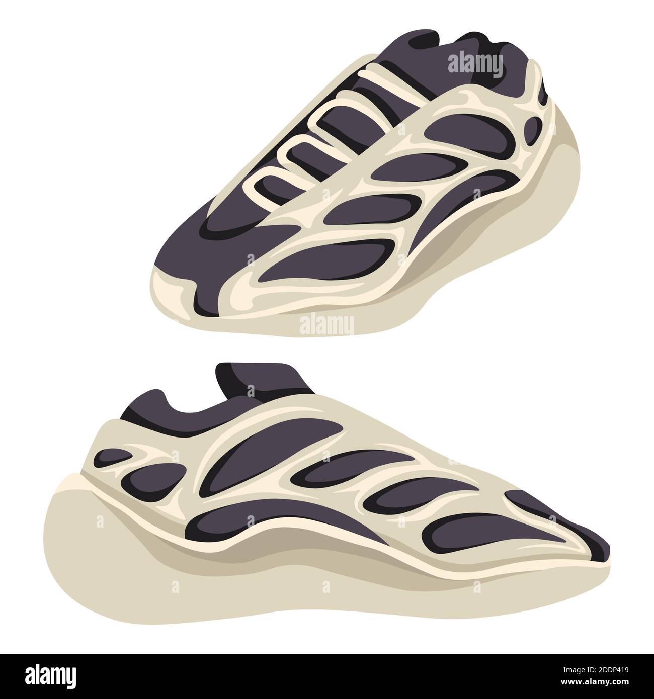 Ugly sneakers trendy pair of shoes footwear Stock Image & Art