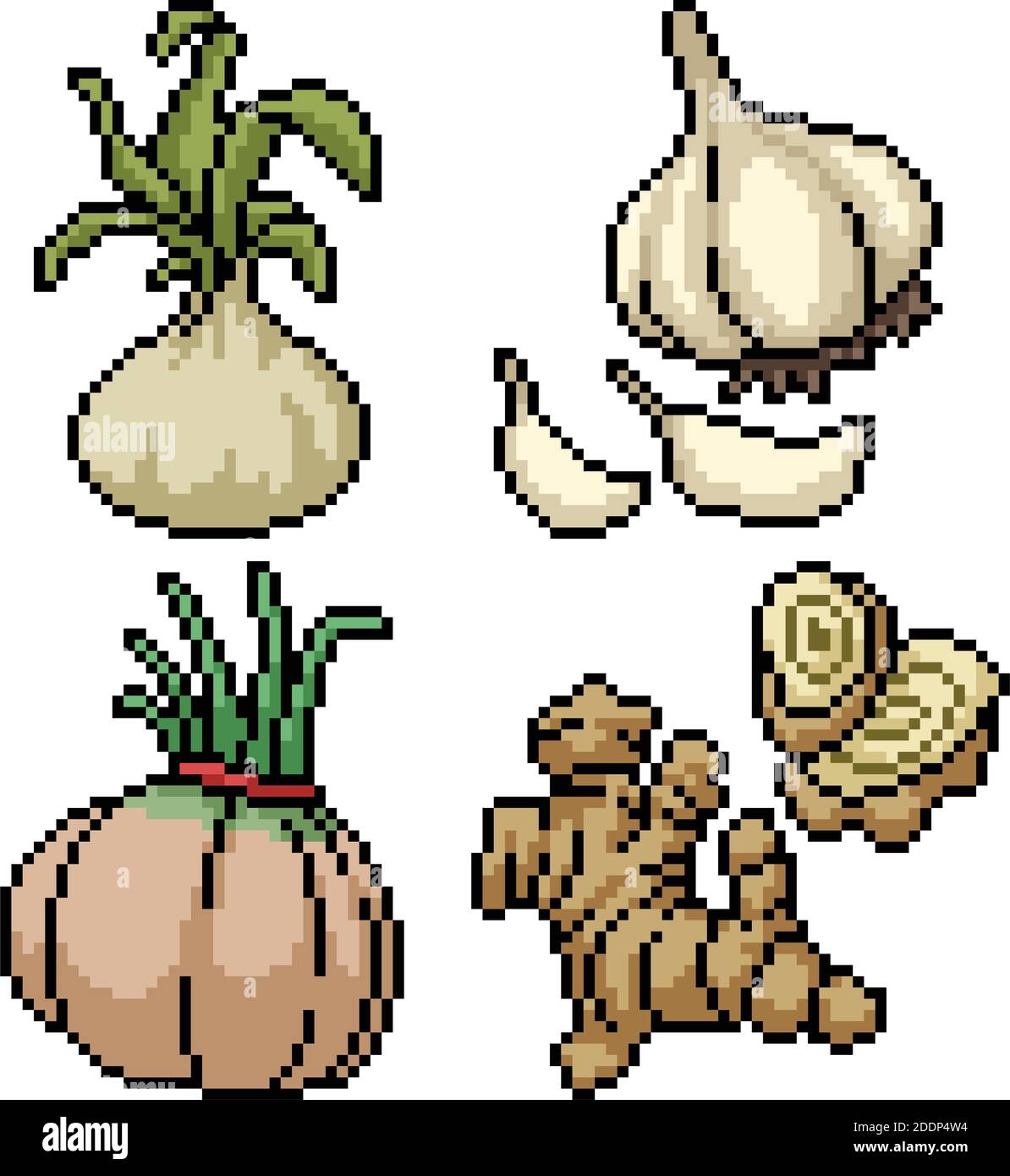 vector pixel art garlic isolated cartoon Stock Vector Image & Art 