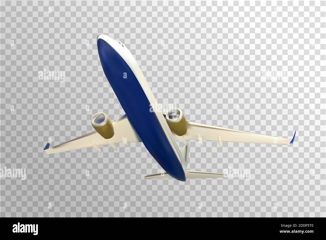 Naturalistic plane takes off. Bottom view. Isolated on transparent  background. Vector Illustration. EPS10 Stock Vector Image & Art - Alamy