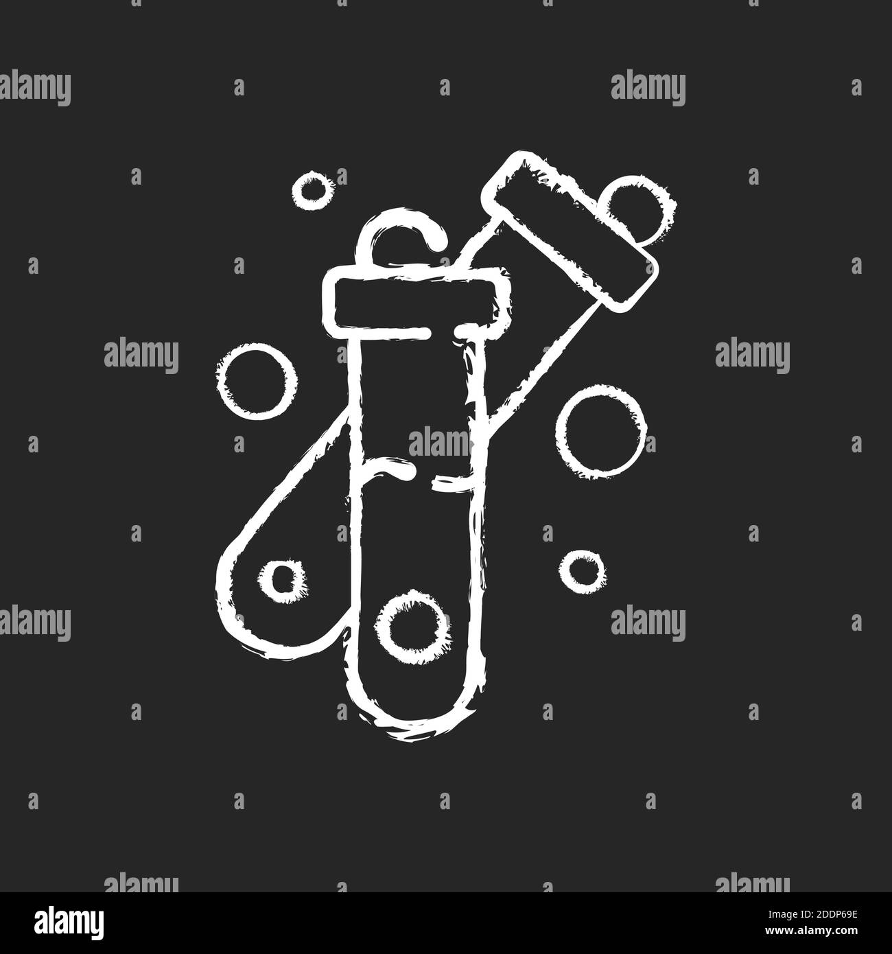 Test tube chalk white icon on black background Stock Vector Image & Art ...
