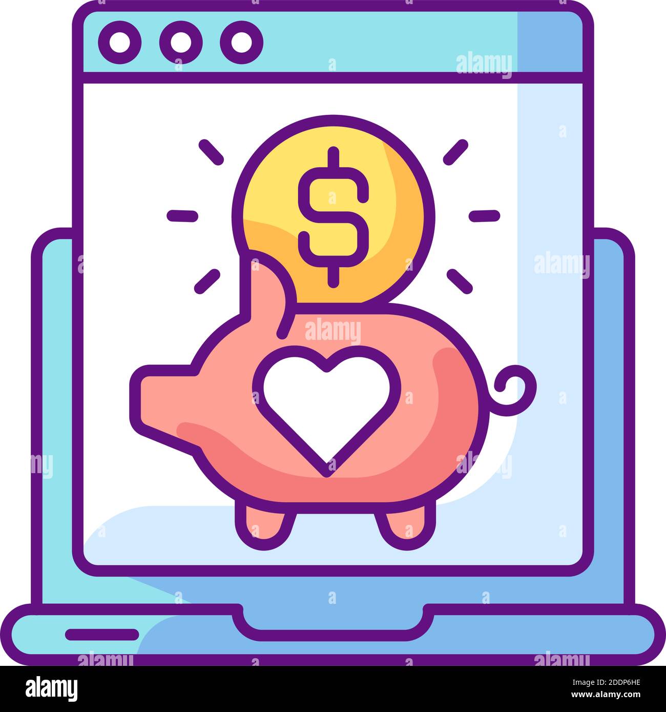 Crowdfunding platform RGB color icon Stock Vector