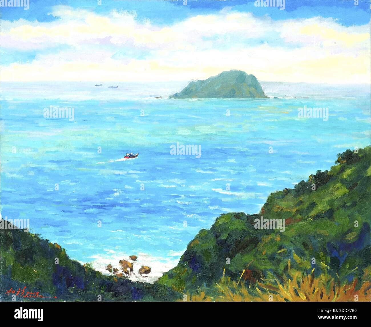Island oil painting hi-res stock photography and images - Alamy