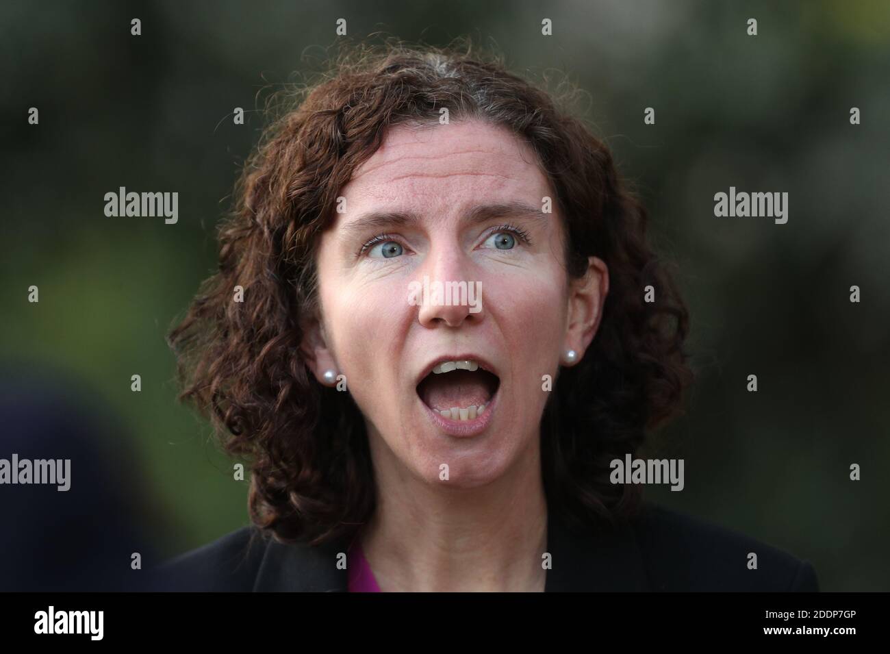 Shadow Chancellor Anneliese Dodds gives a television interview outside