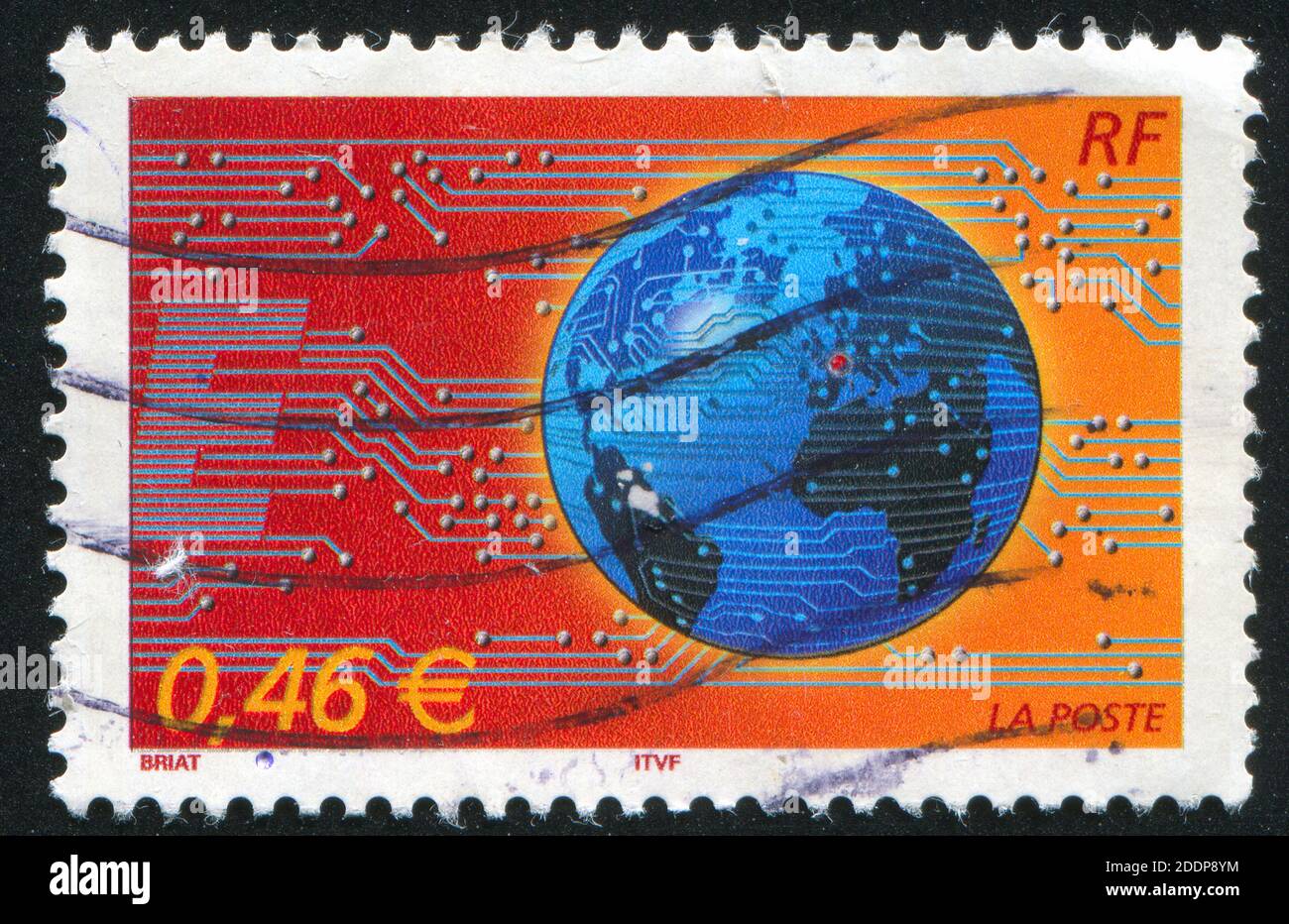 FRANCE - CIRCA 2002: stamp printed by France, shows Globe and