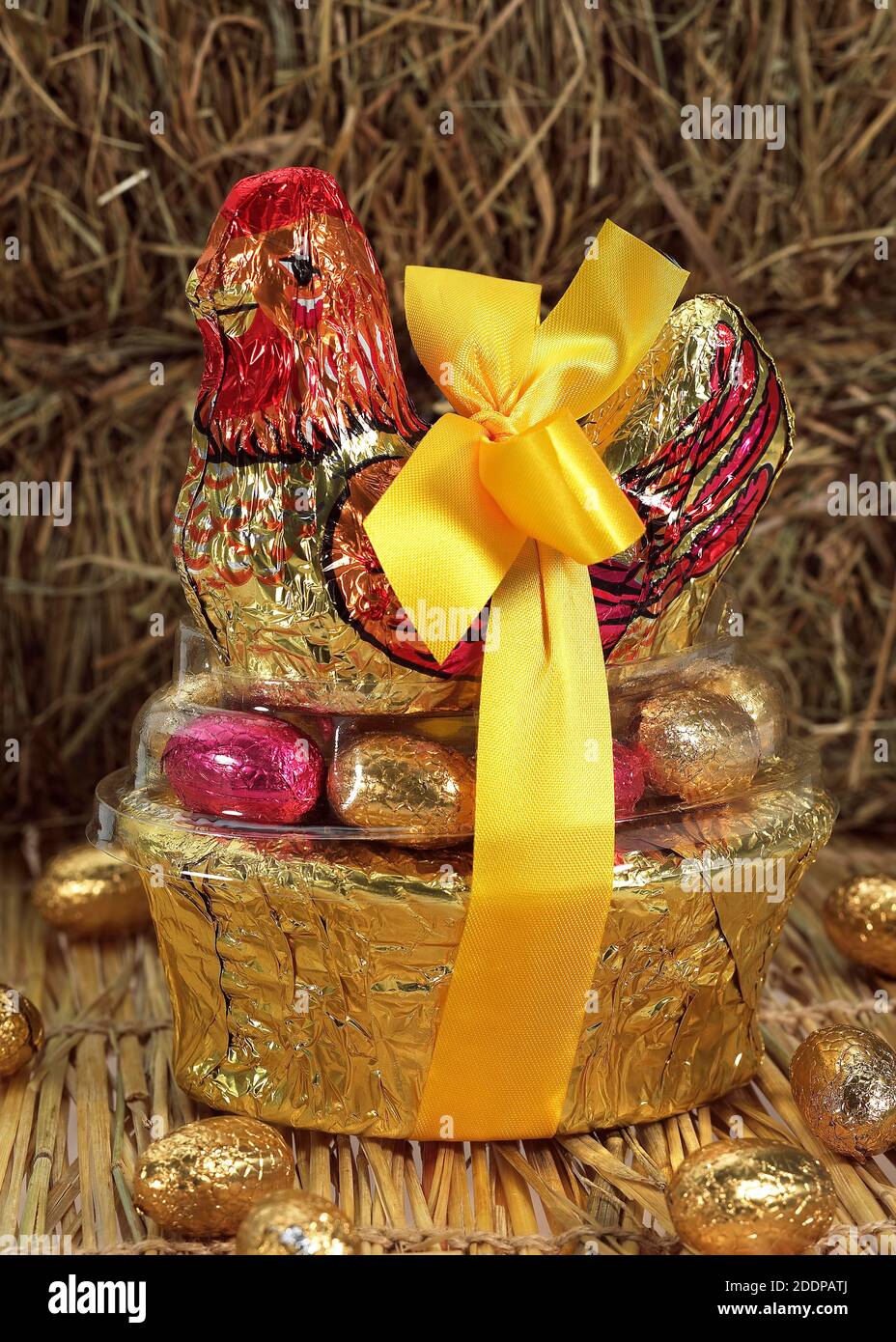 Chocolate Easter Hen and Eggs Stock Photo Alamy