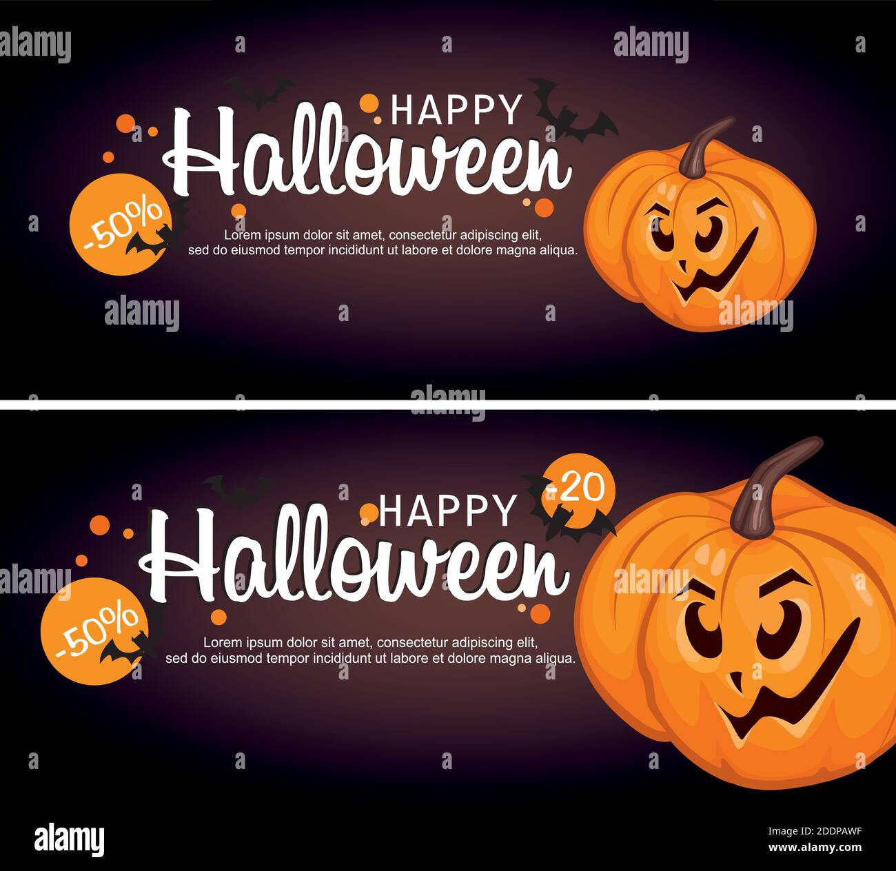 Halloween sale banner with pumpkin smiling face on dark background Regarding Halloween Certificate Template
