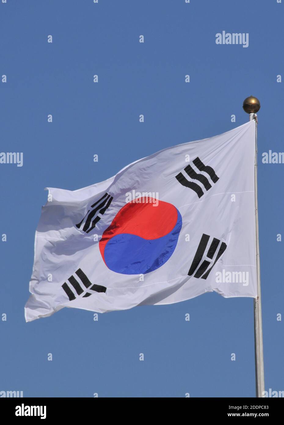 South Korean flag, Seoul Stock Photo