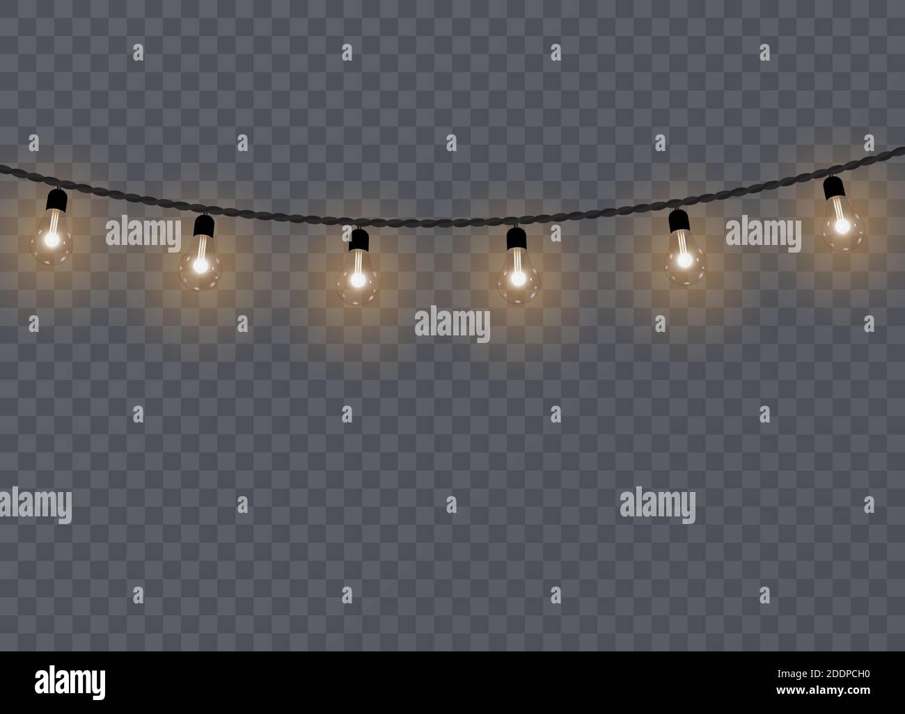 Christmas lights isolated on transparent background. Xmas glowing ...