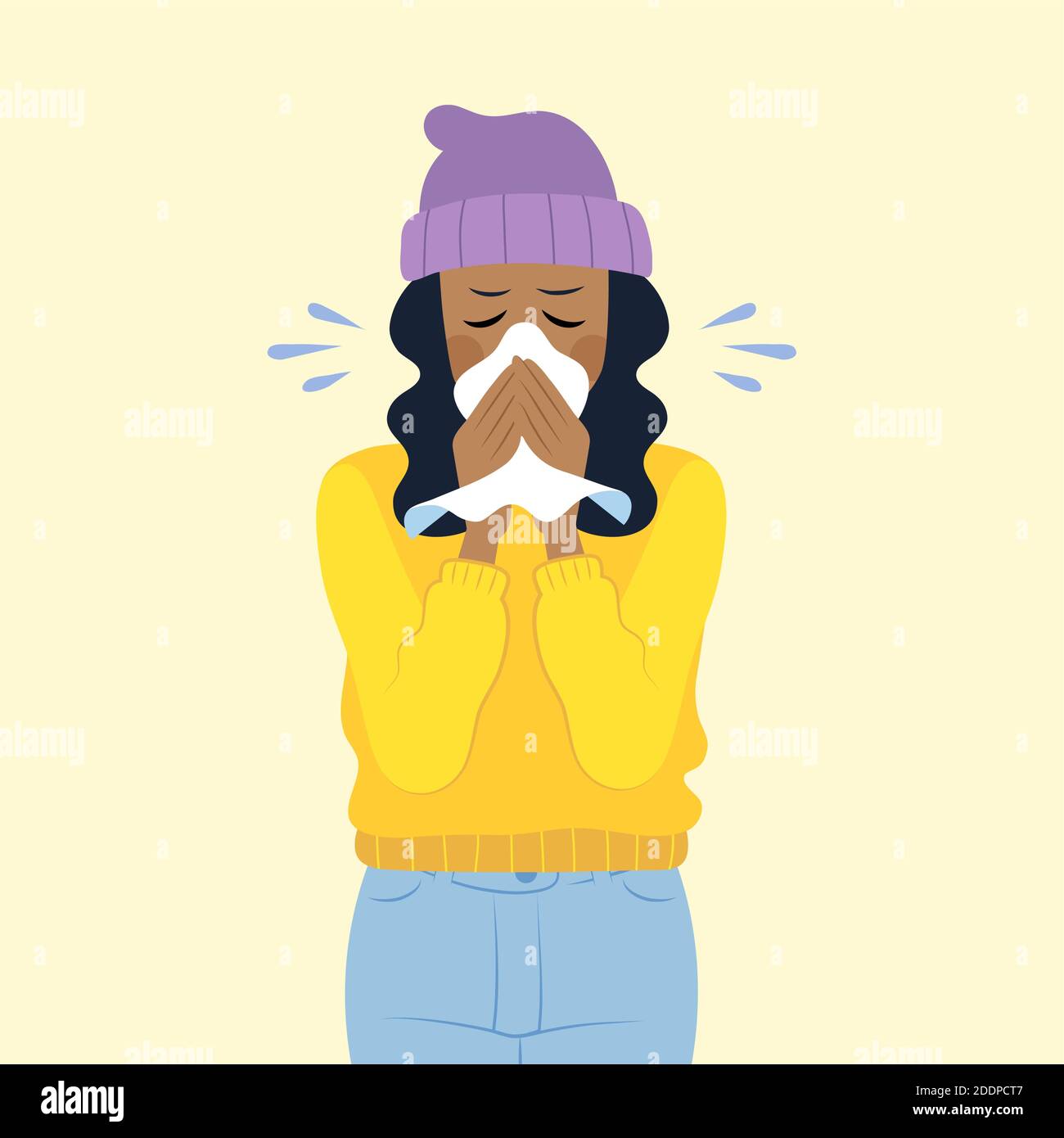 Illustration of a person with a cold Vector illustration Stock Vector ...