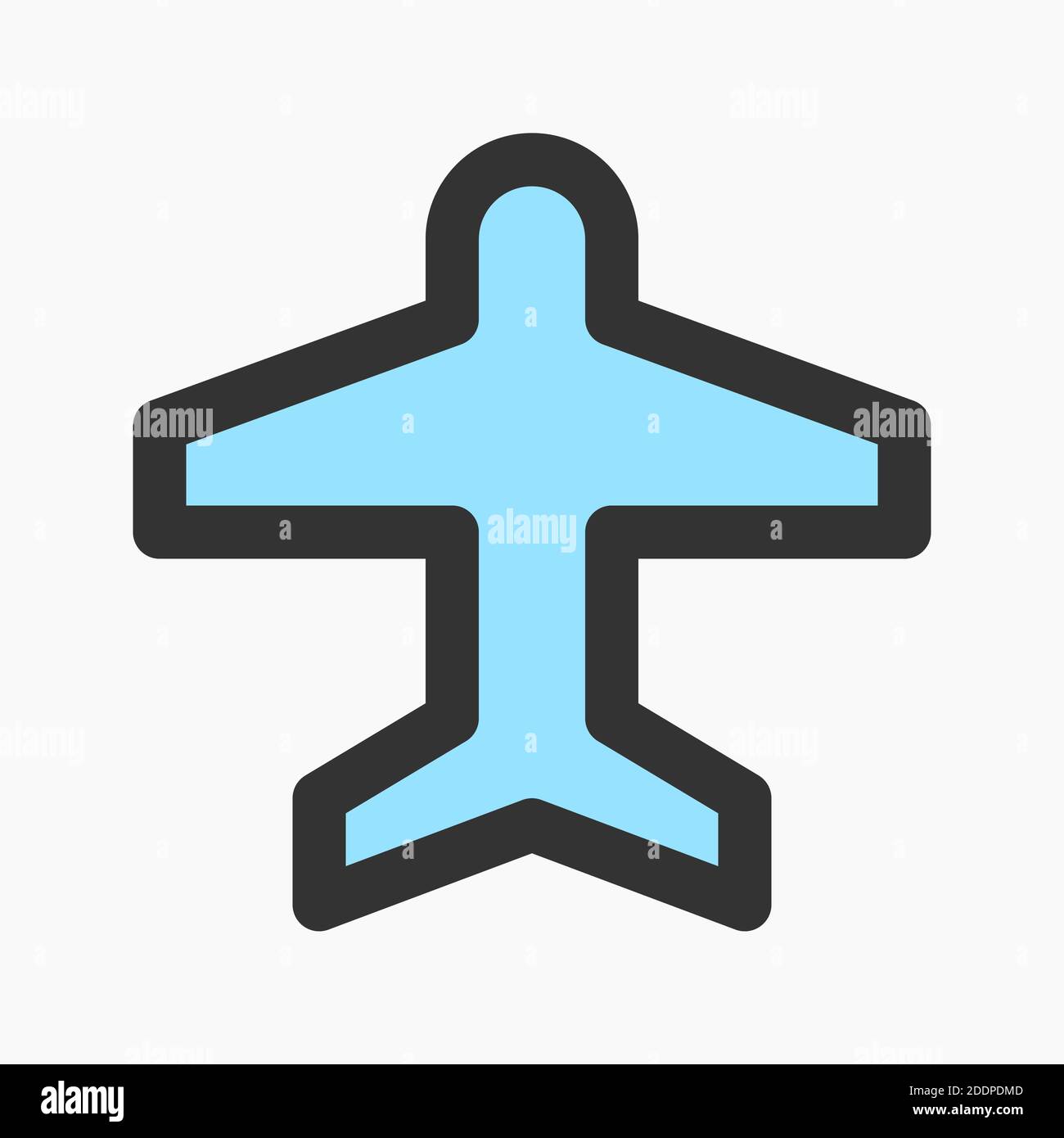 airplane icon vector. flight mode sign for smartphone button interface isolated on white background. Stock Vector
