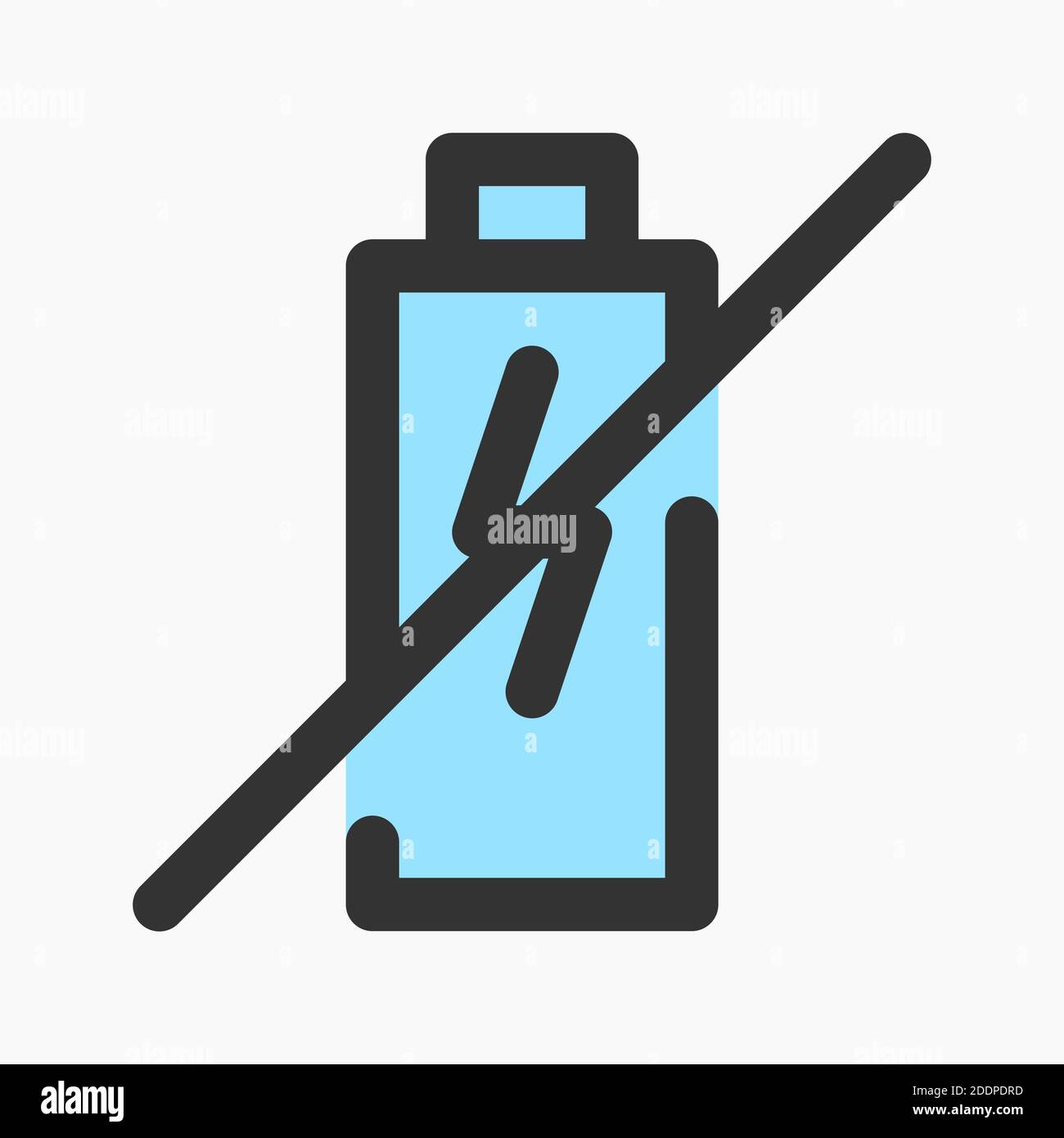 battery icon vector with a cross to indicate that the battery is empty, the  charger is not charging, no battery is detected. suitable for use in the o  Stock Vector Image &