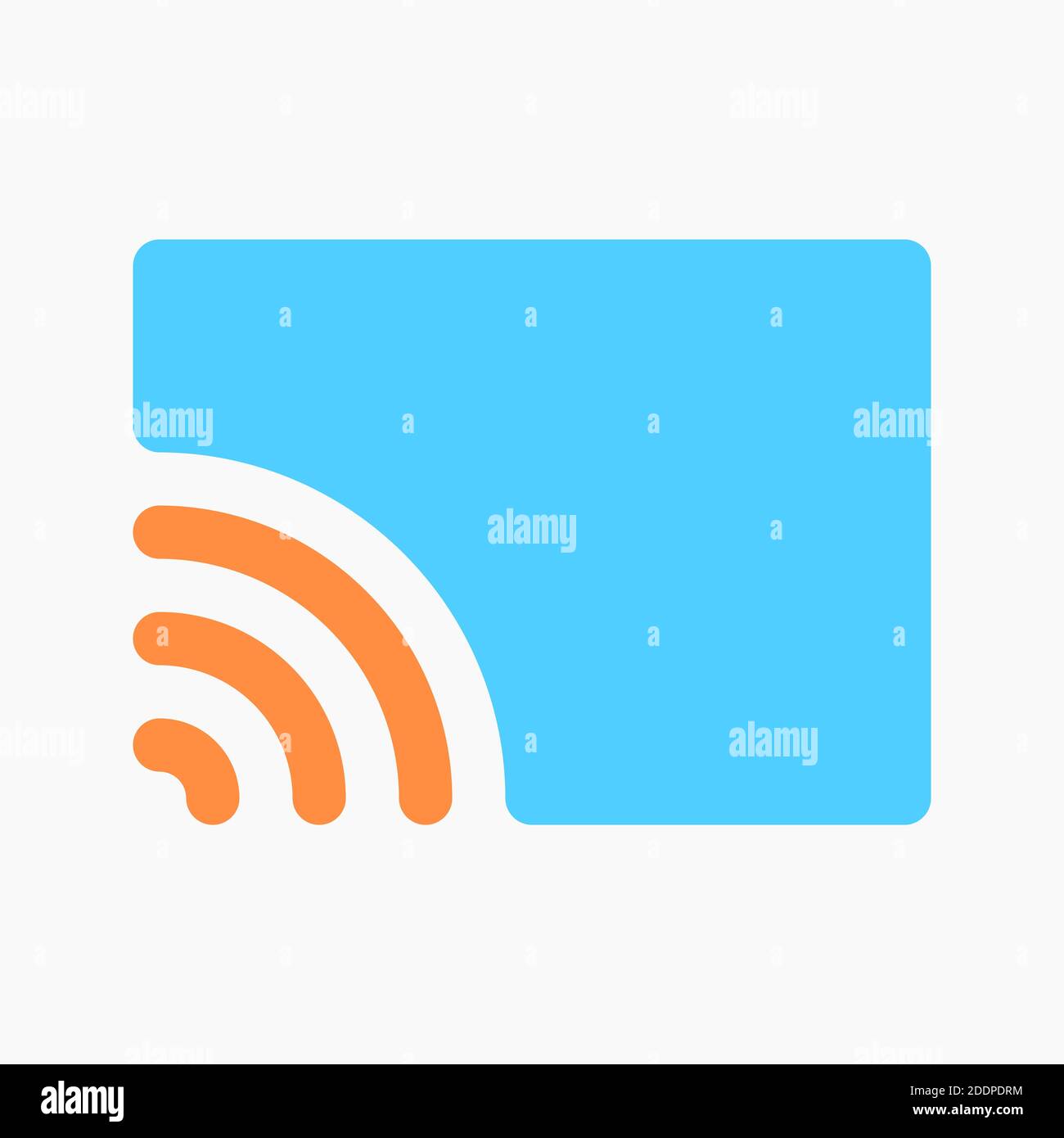 rectangle with wireless signal for wireless screen icon isolated on white background Stock Vector