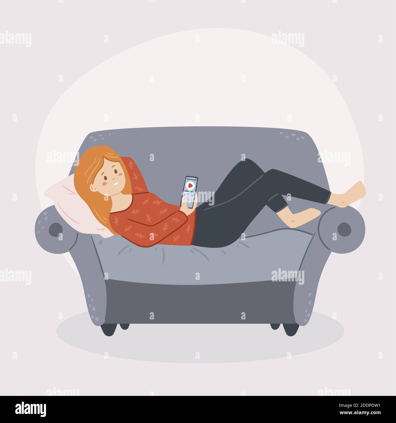 Person relaxing at home illustration Vector illustration Stock Vector
