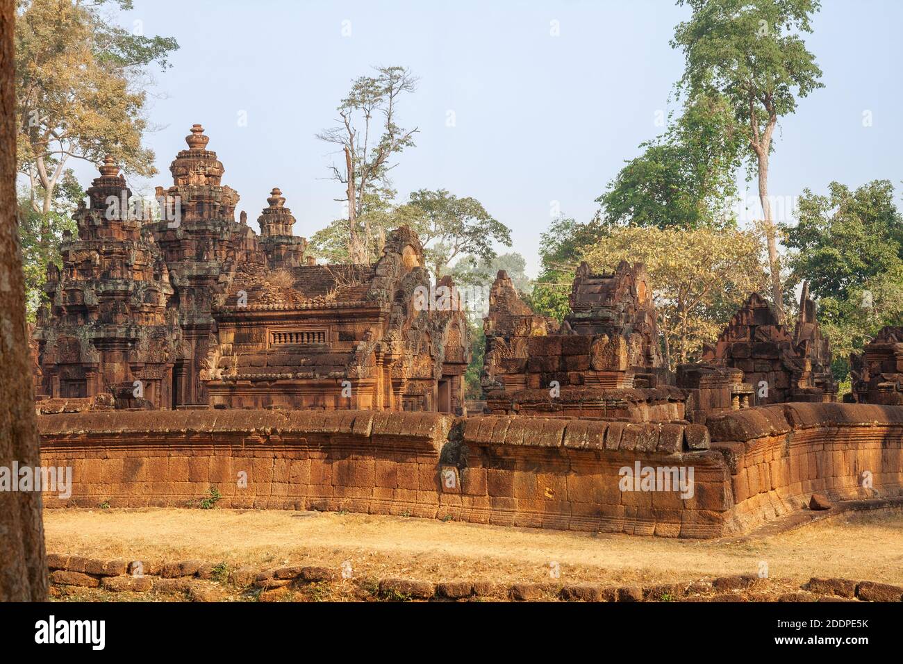 Hindu temple of Banteay Srei - a 10th-century Cambodian temple in area of Angkor near Siem Reap, Cambodia Stock Photo