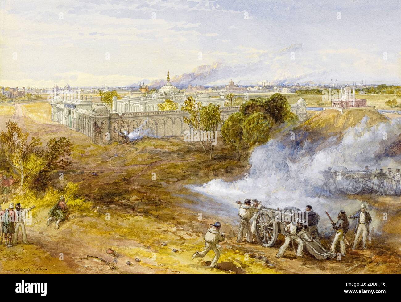 The Shah Nujeef, Lucknow (Siege of Lucknow), painting by William Simpson, 1861 Stock Photo