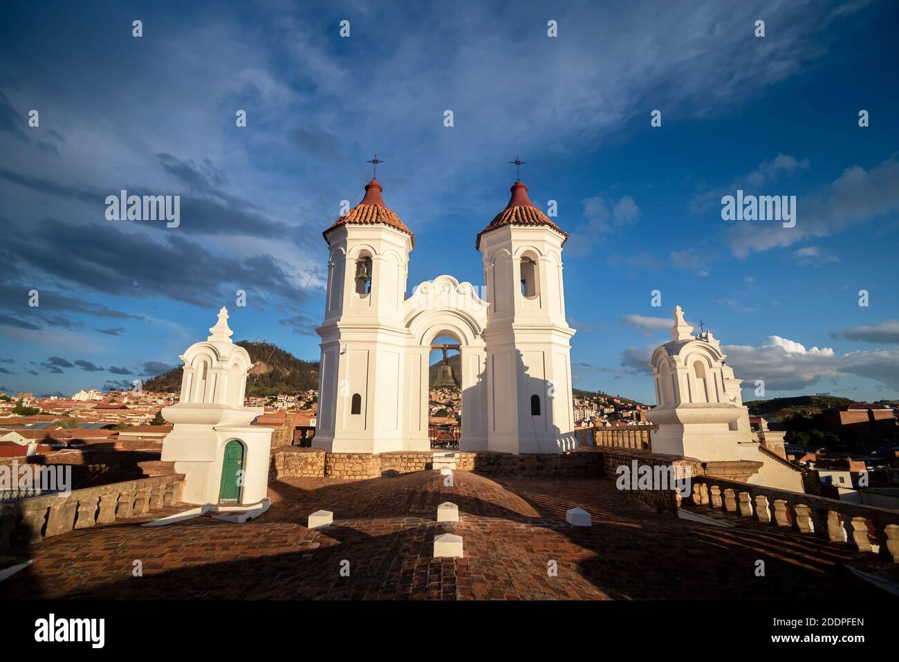 View of Felipe Neri monastery rooftop in Sucre, Bolivia Stock Photo - Alamy