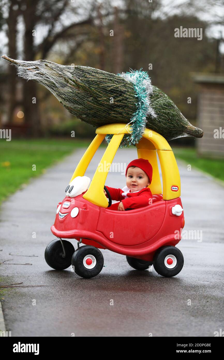 Cute oneyearold boy called Oscar pictured dressed as Father Christmas