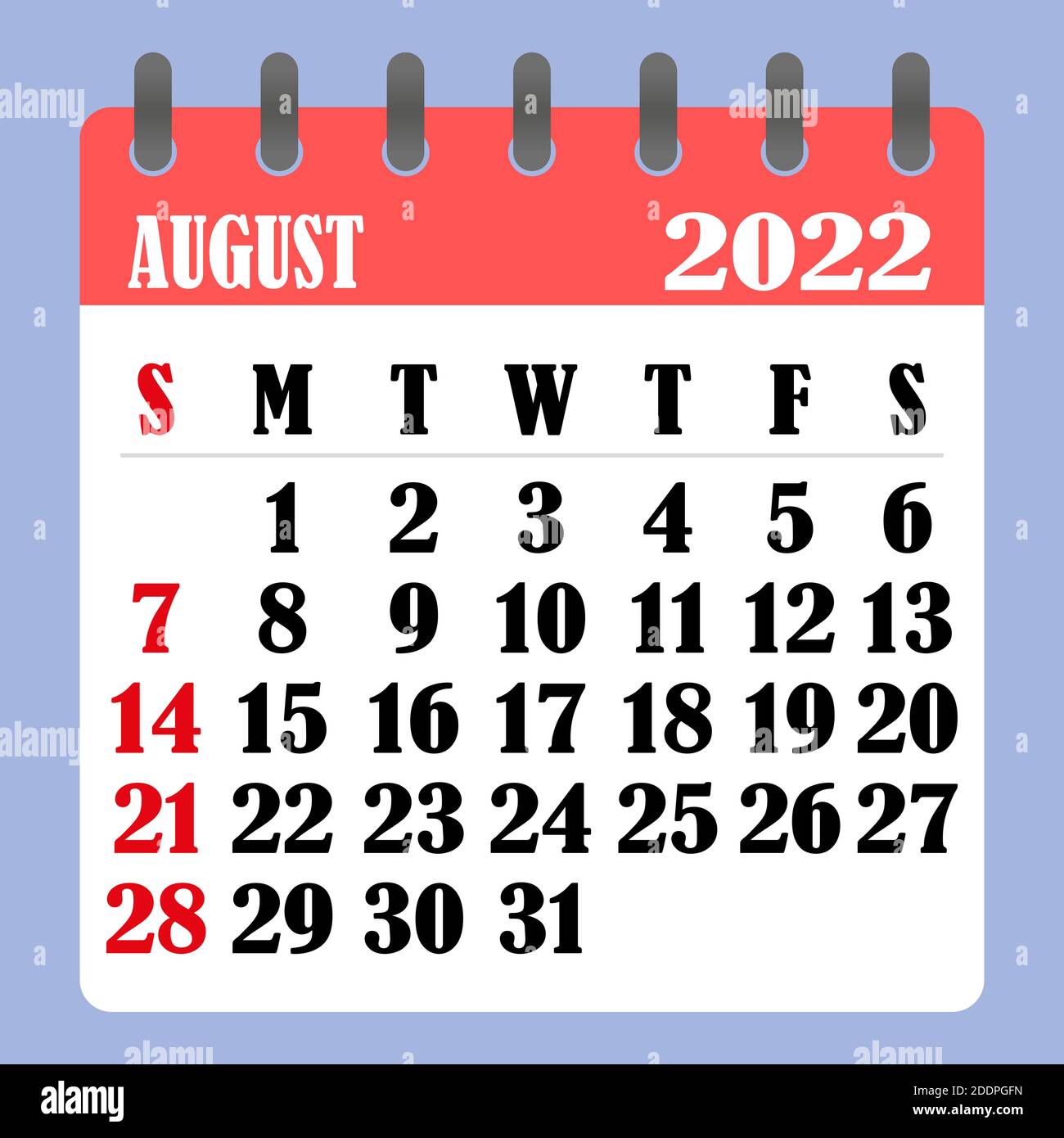Letter calendar for August 2022. The week begins on Sunday. Time, planning and schedule concept. Flat design. Removable calendar for the month. Vector Stock Vector Image & Art - Alamy Letter calendar for August 2022. The week begins on Sunday. Time, planning and schedule concept. Flat design. Removable calendar for the month. Vector Stock Vector Image & Art - Alamy