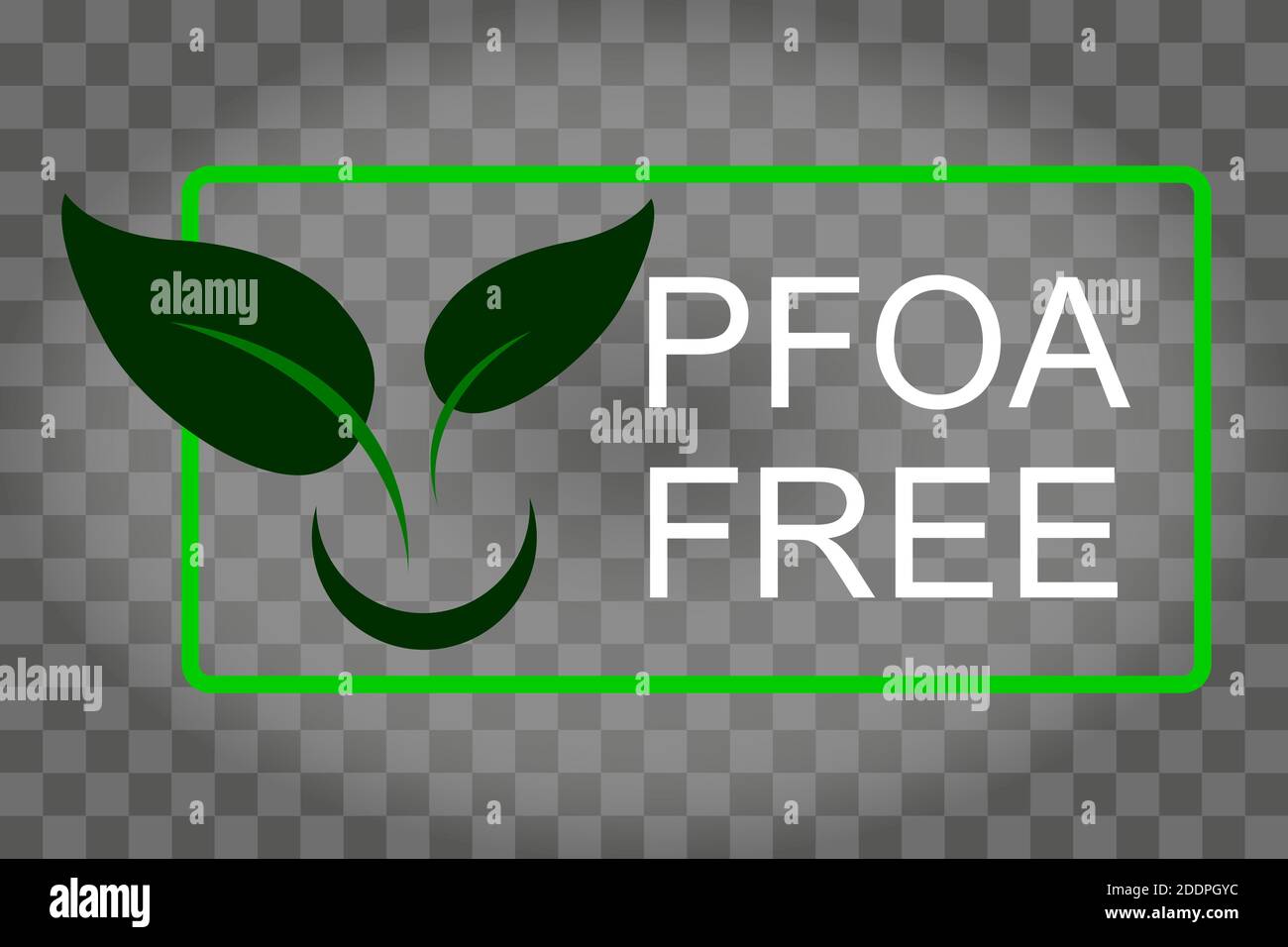 PFOA stamp Does not contain PFOA, safe for health. Flat style. On a