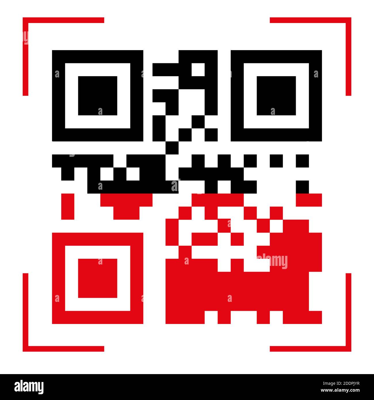 Qr code scan icons. Use the Qr button with the red line scan icon template.  Vector QR code sample for smartphone scan. The program interface of the In  Stock Vector Image &