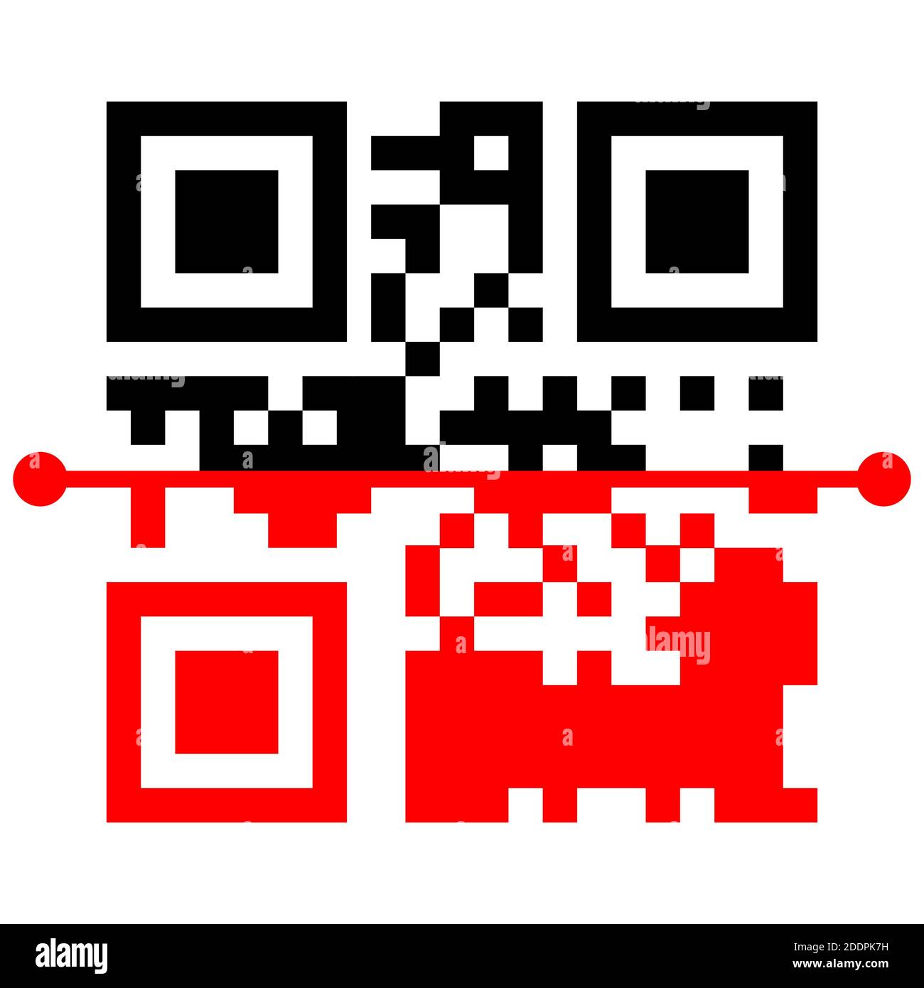 Qr code scan icons. Use the Qr button with the red line scan icon template.  Vector QR code sample for smartphone scan. The program interface of the In  Stock Vector Image &