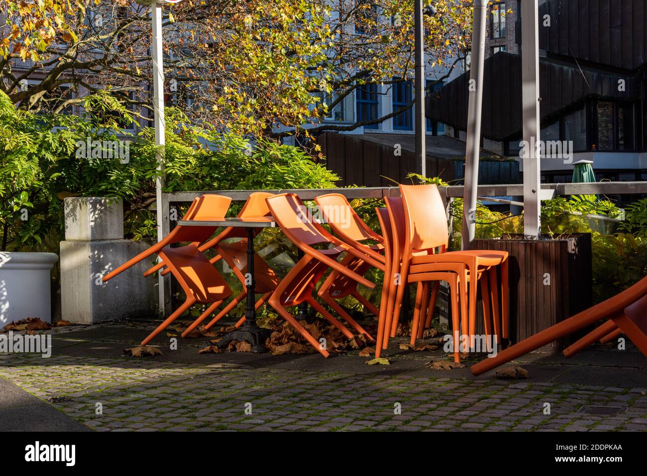 Der Alte Markt in Kiel ein gastronomischer Hotspot, während des Corona-Lockdowns menschenleer Stock Photo