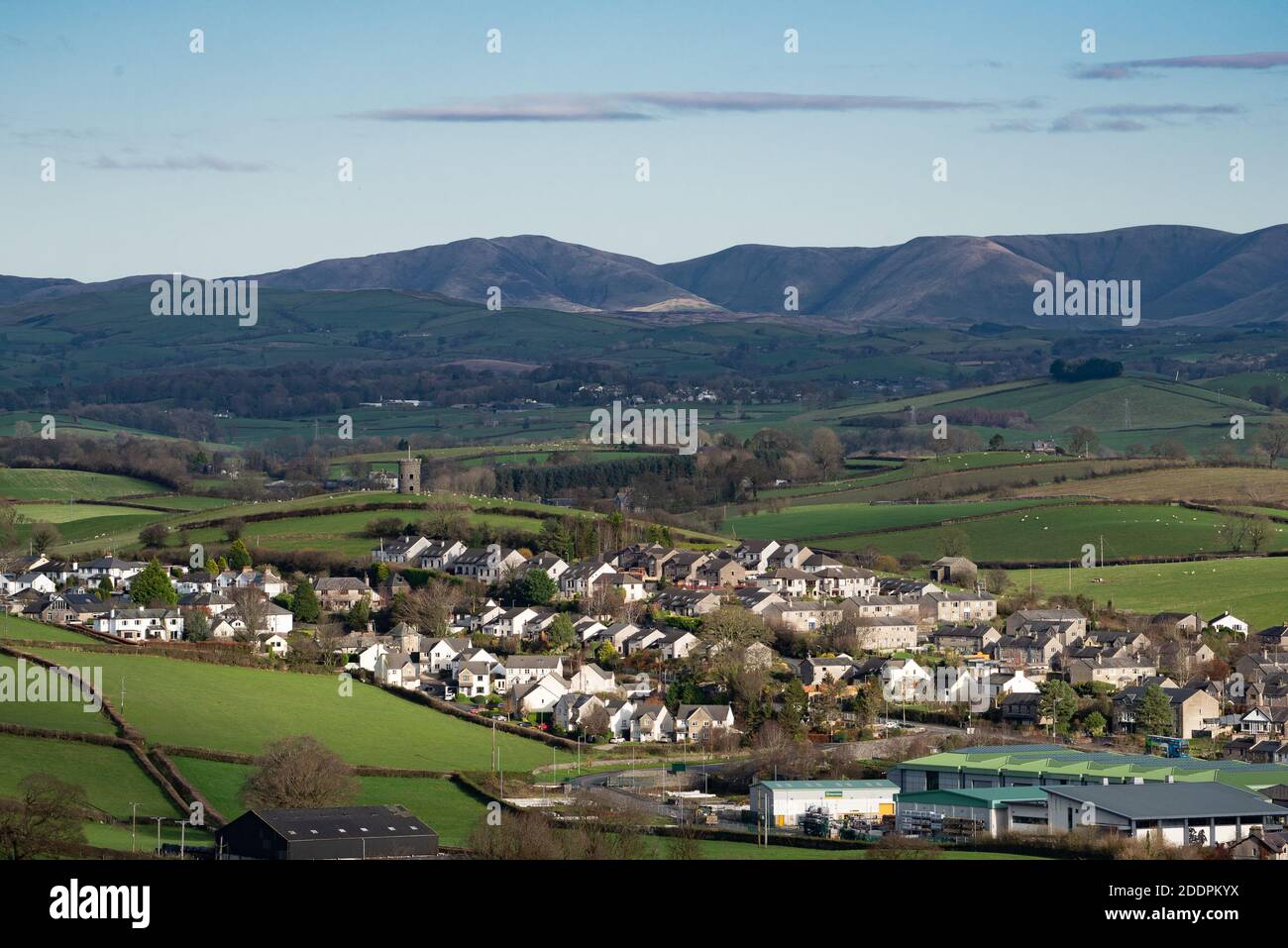 A view of Milnthorpe, Cumbria. UK Stock Photo