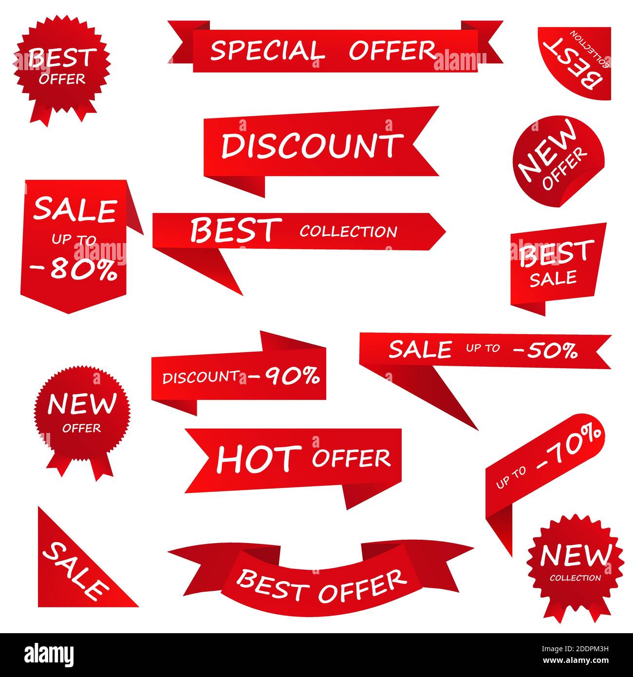 Set of sale stickers. Price tag labels. Banner sticker or special