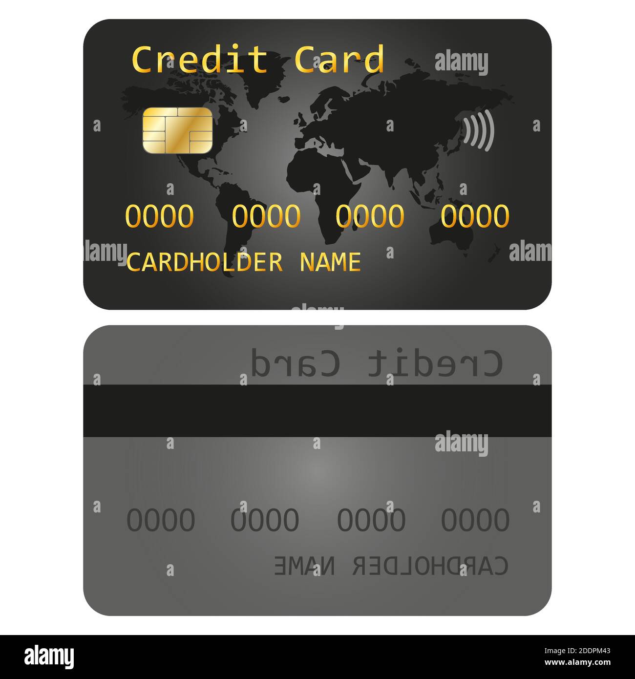 Realistic detailed debit card, credit card design template. ATM card ...