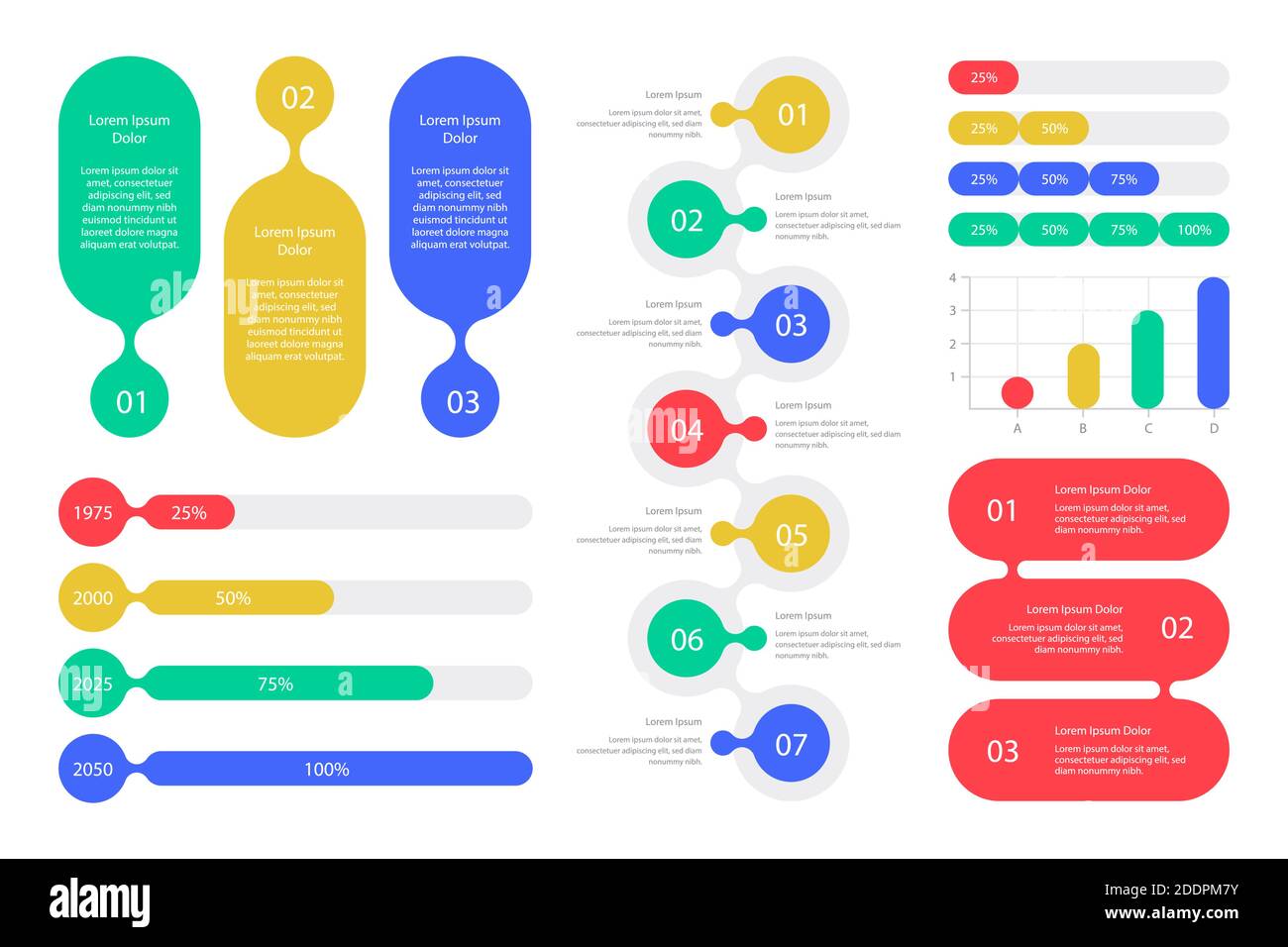 Flat design colorful infographic elements Vector illustration Stock ...