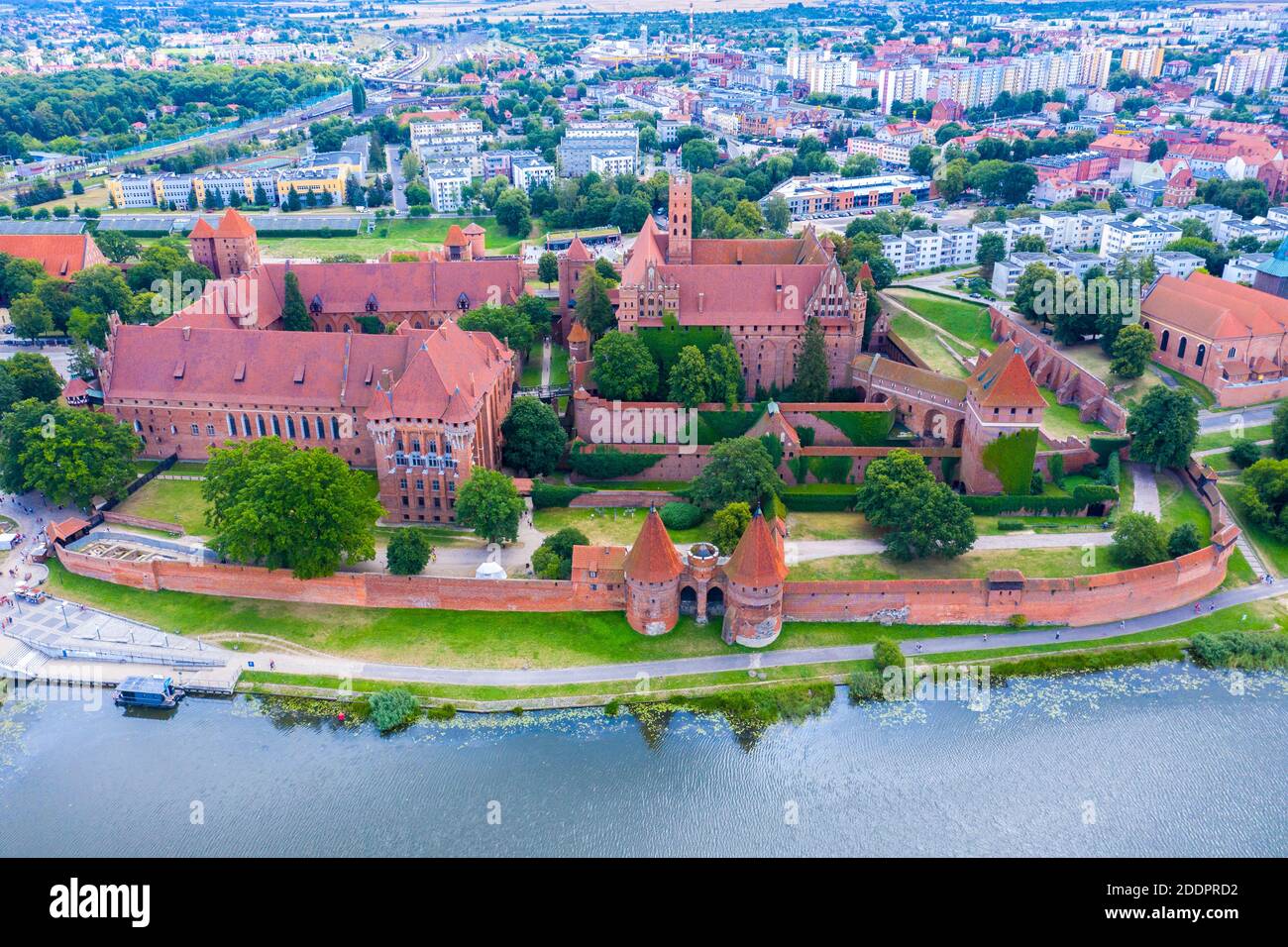 Aerial view of Malbork Teutonic order castle in Poland. It is the