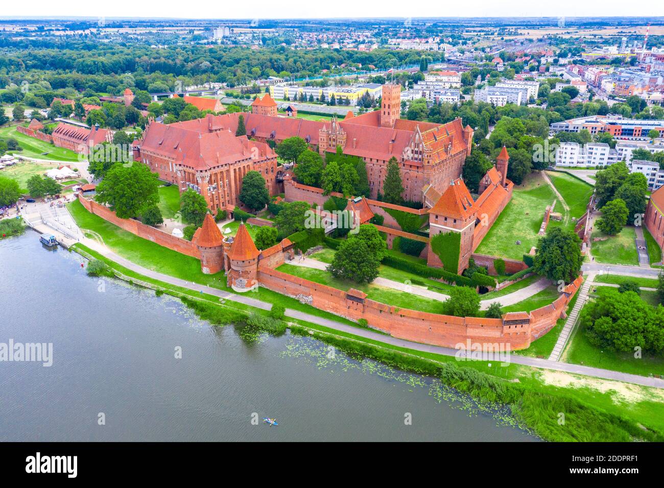 Aerial view of Malbork Teutonic order castle in Poland. It is the