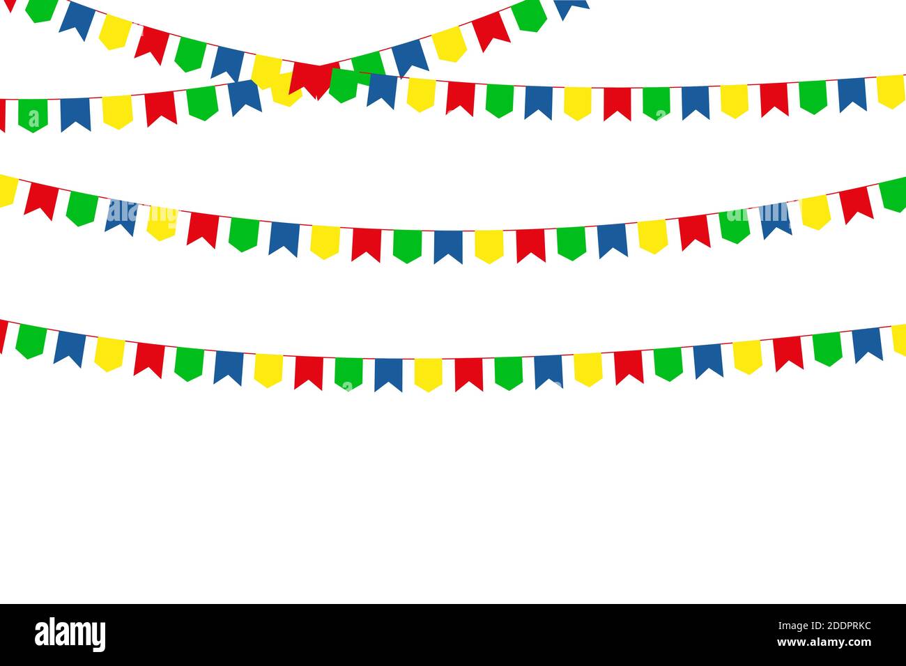Holiday garland. Garland with colored flags on a white background ...