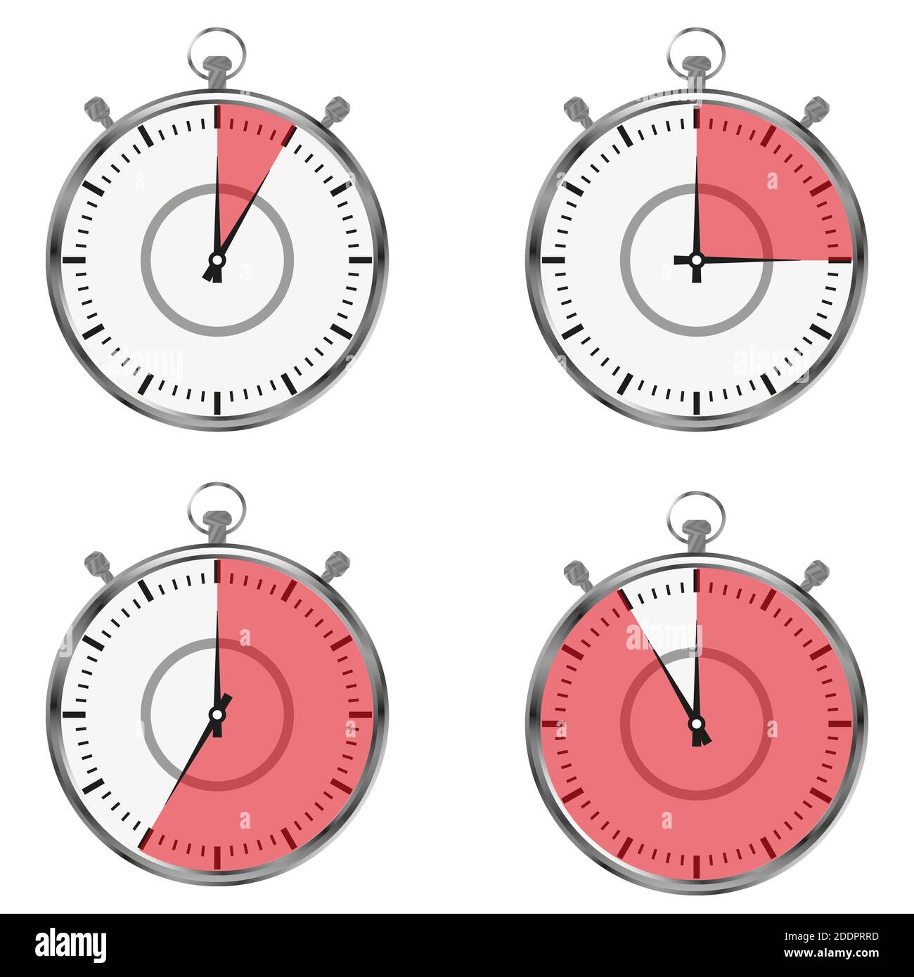 Stopwatch, timer, clock, classic stopwatch icon set isolated on white ...