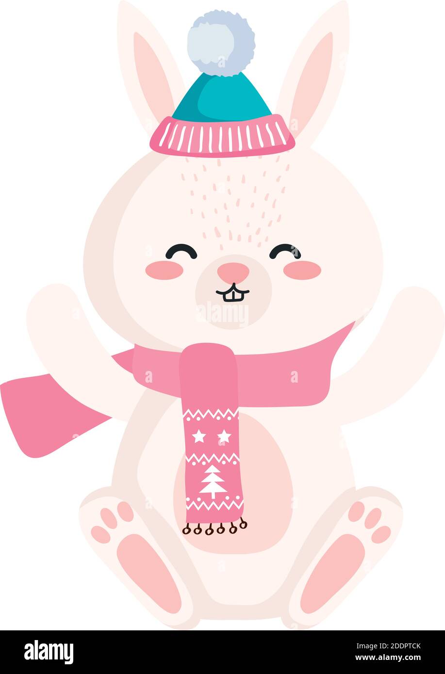 rabbit cartoon with winter cloth vector design Stock Vector Image & Art ...