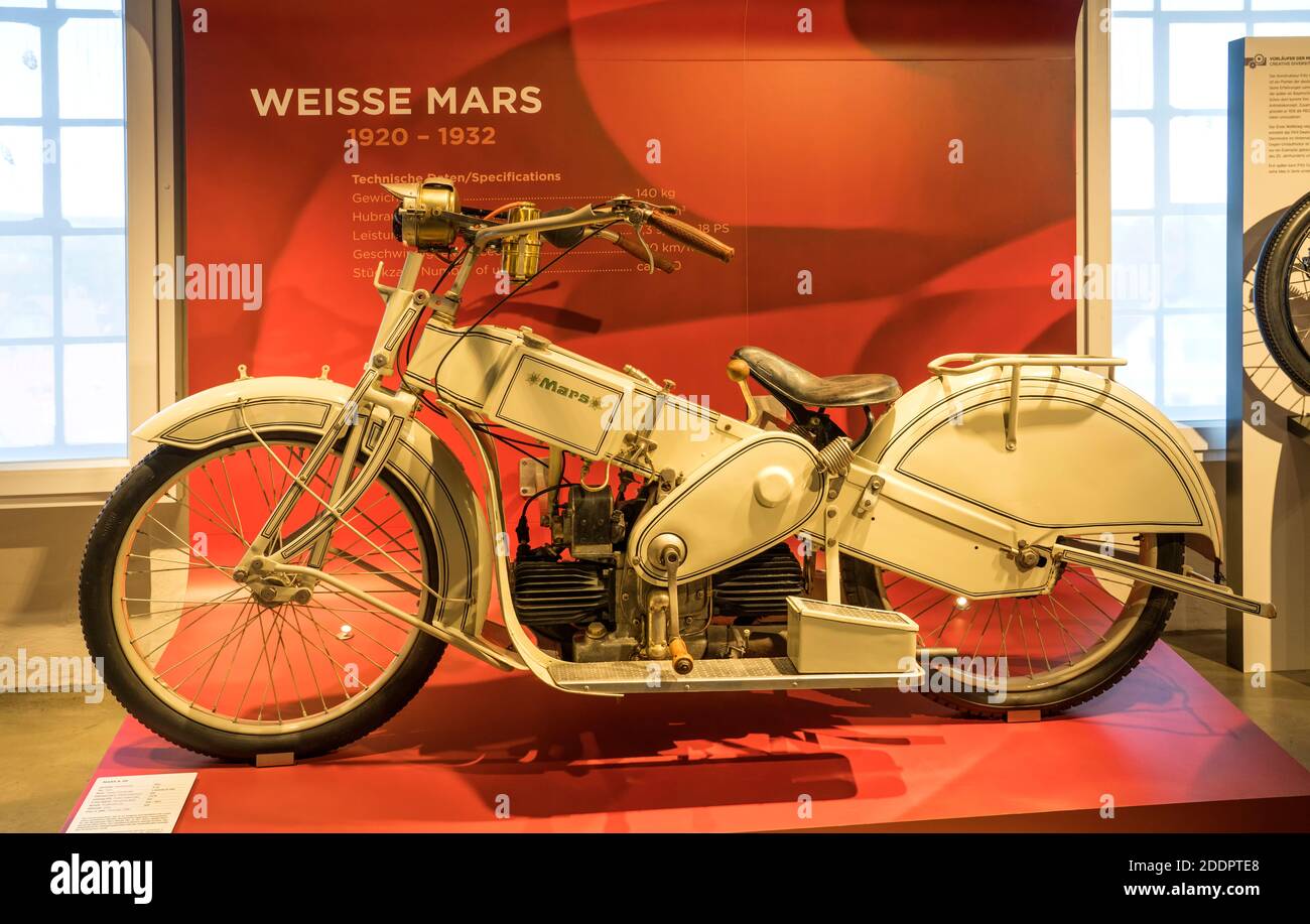 White Mars, Mars A20, Weiße Mars, 1921, Megola Sport motorcycle, Germany,  1922, PS.SPEICHER Museum, Einbeck, Lower Saxony, Germany, Europe Stock  Photo - Alamy