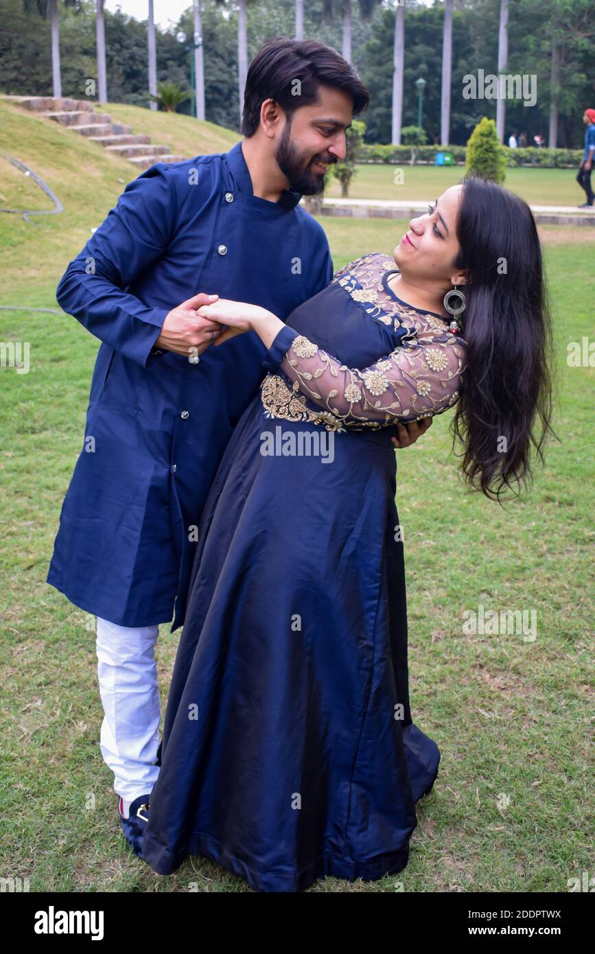 New Delhi India – November 25 2019 : A couple pose for Pre Wedding ...